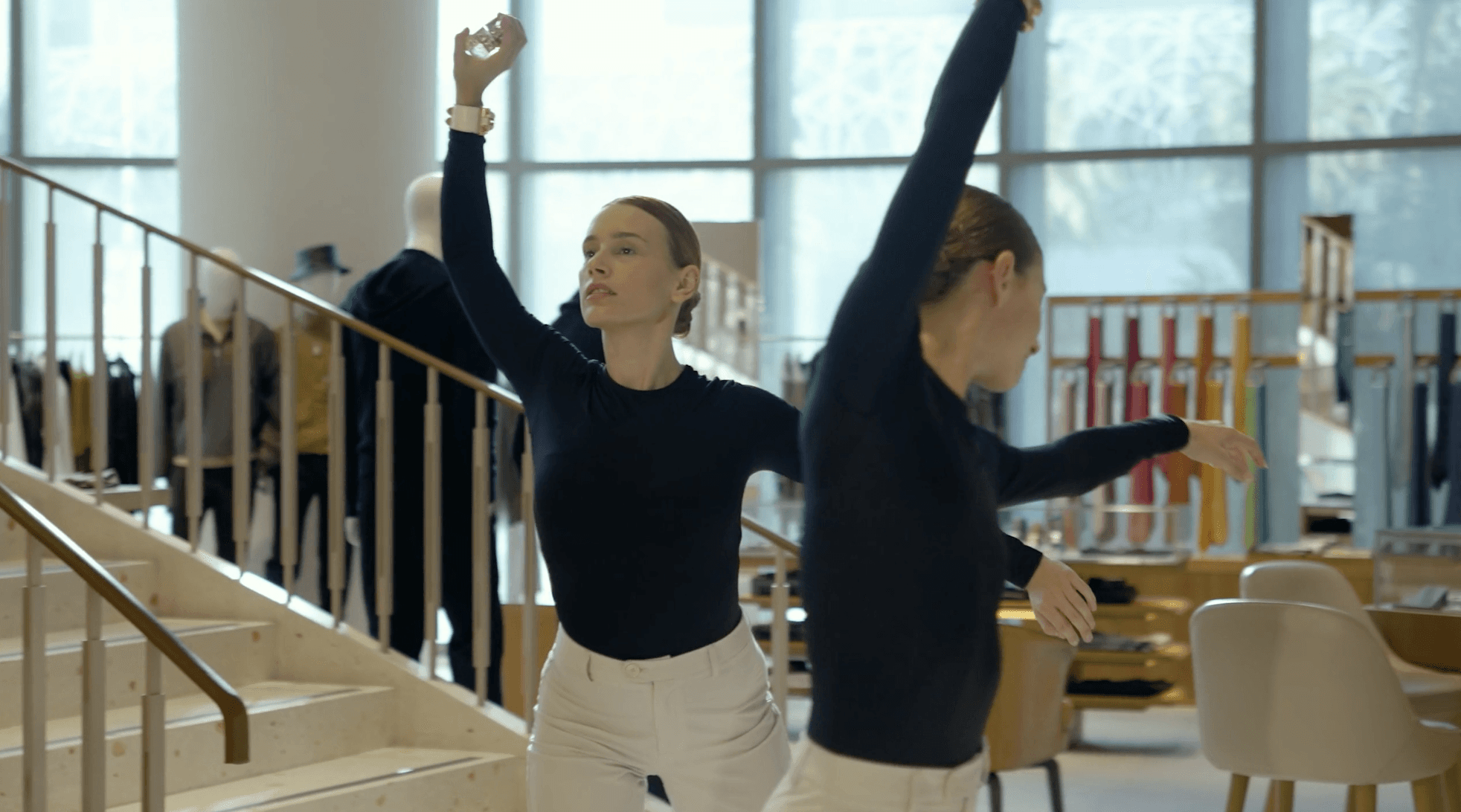 2 Hermes dancers showcasing new perfume Hermes New Perfume Video Production | Relity Group 