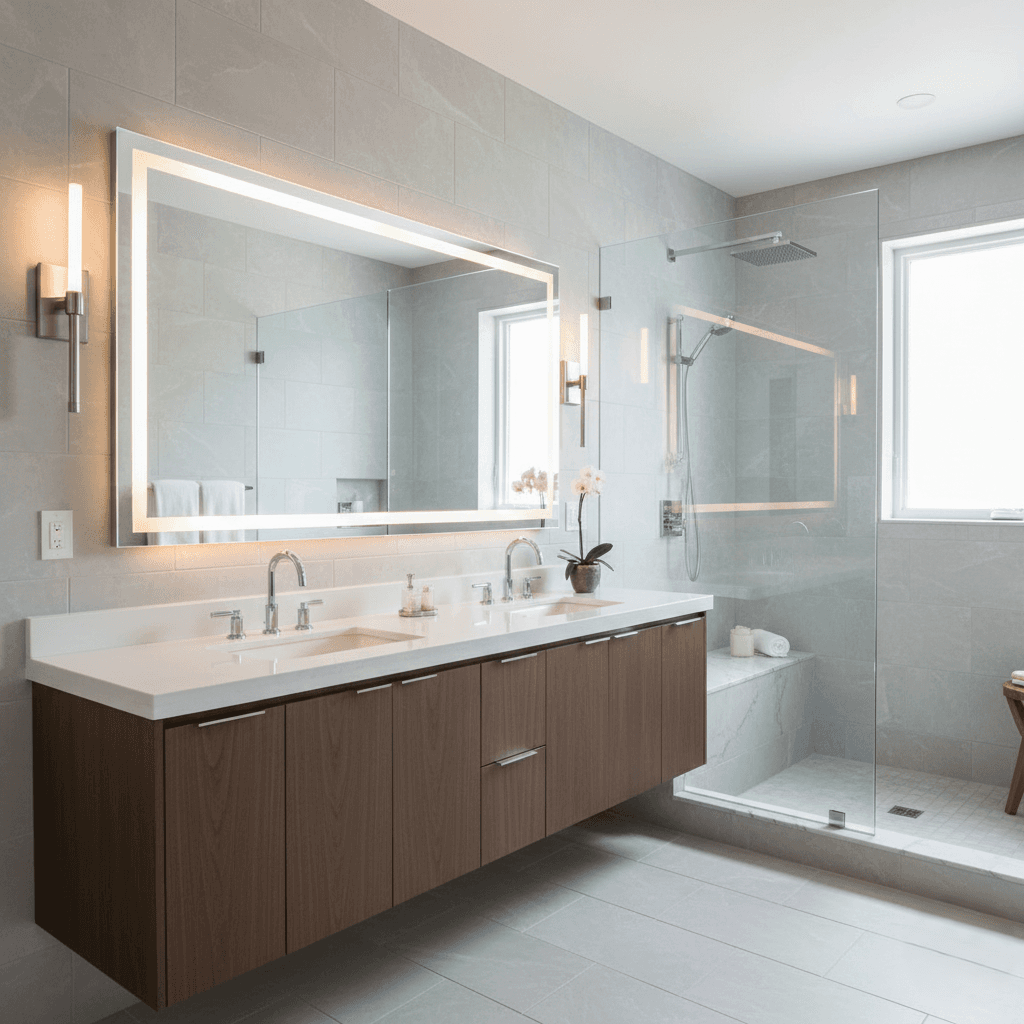 a newly remodeled bathroom for a residential home in auburn california