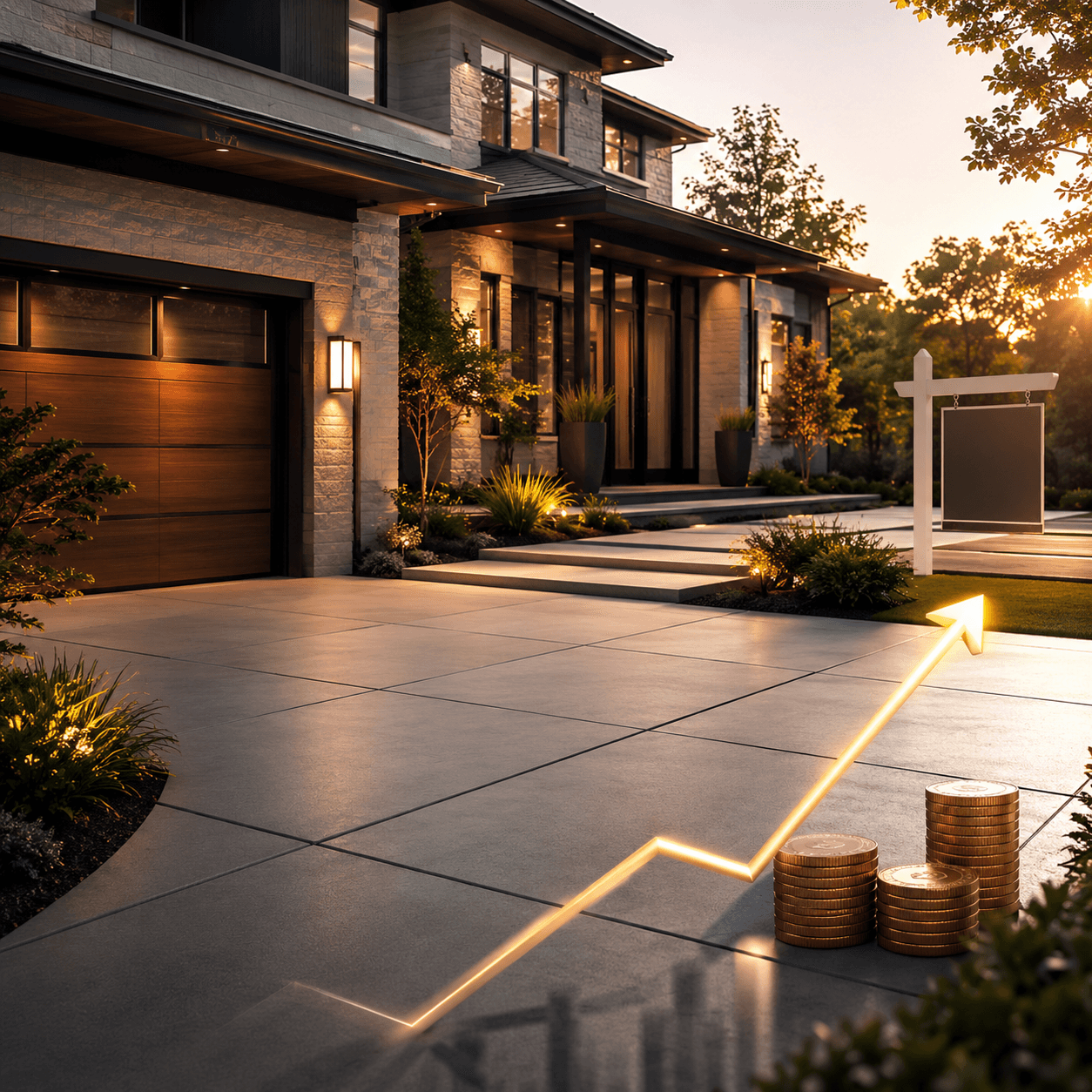 Beautiful stamped concrete driveway