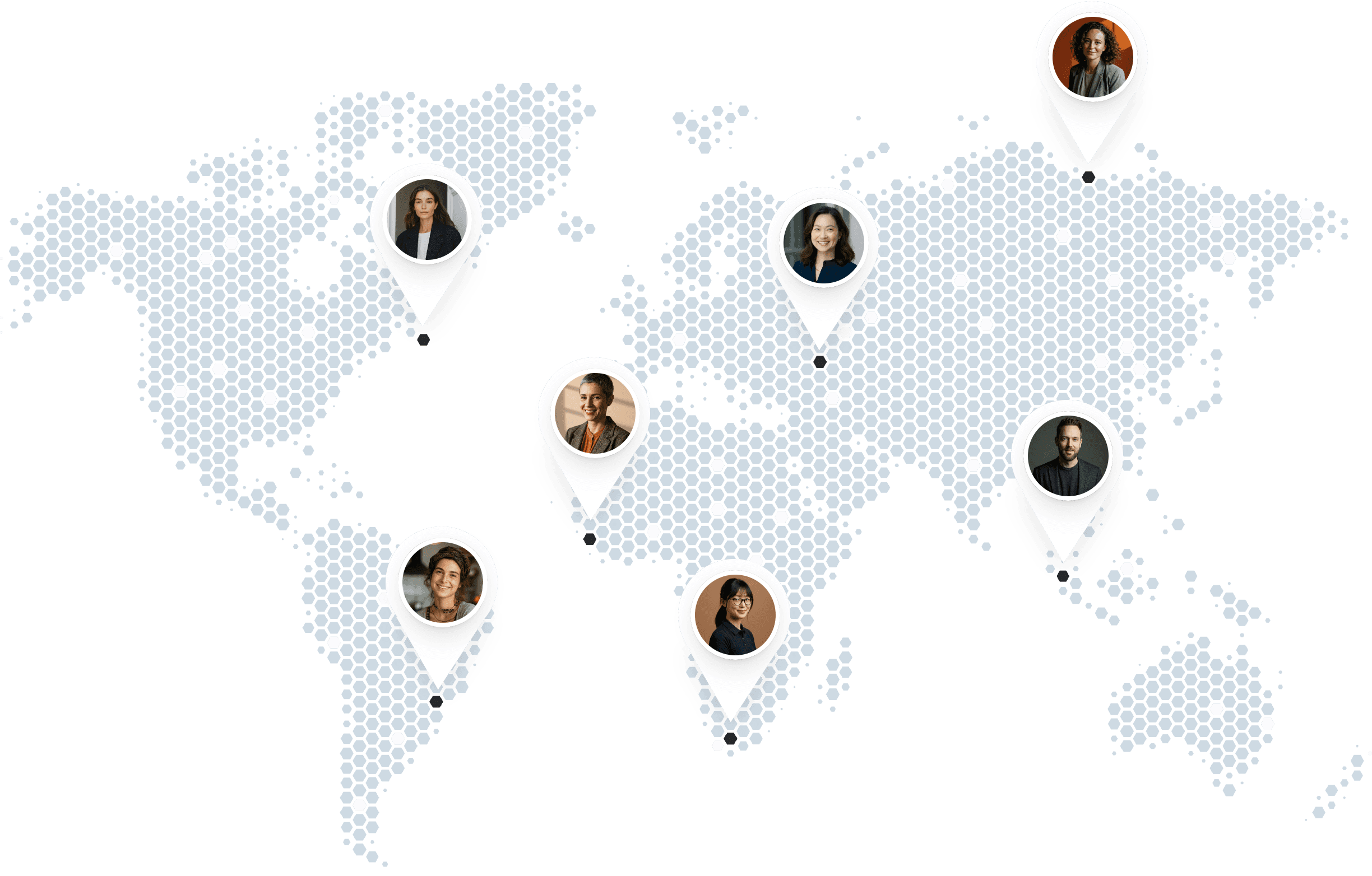 World map with location markers indicating various points of interest across different continents.