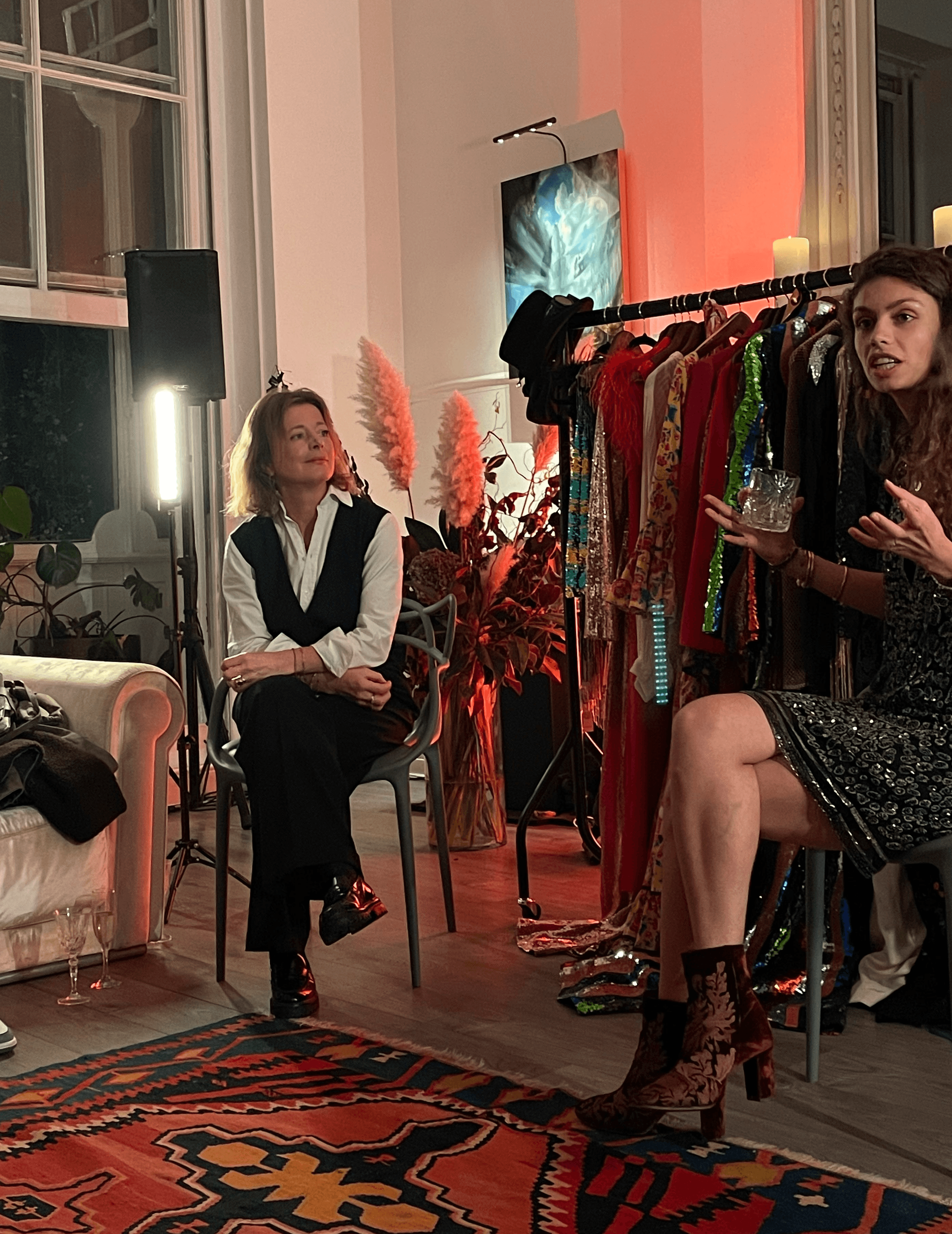 Two speakers presenting at a Cercle and Tiffany Darke event.