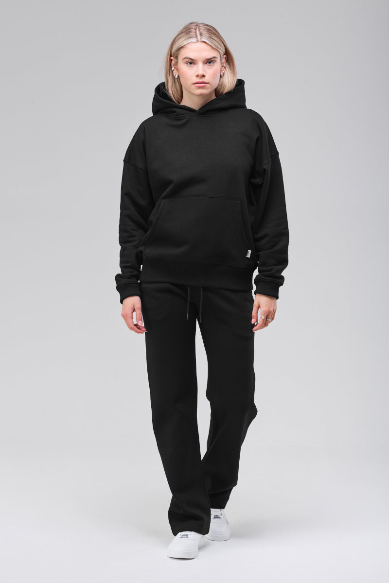Sunday Superior Mercer Hoodie in clean black, front view