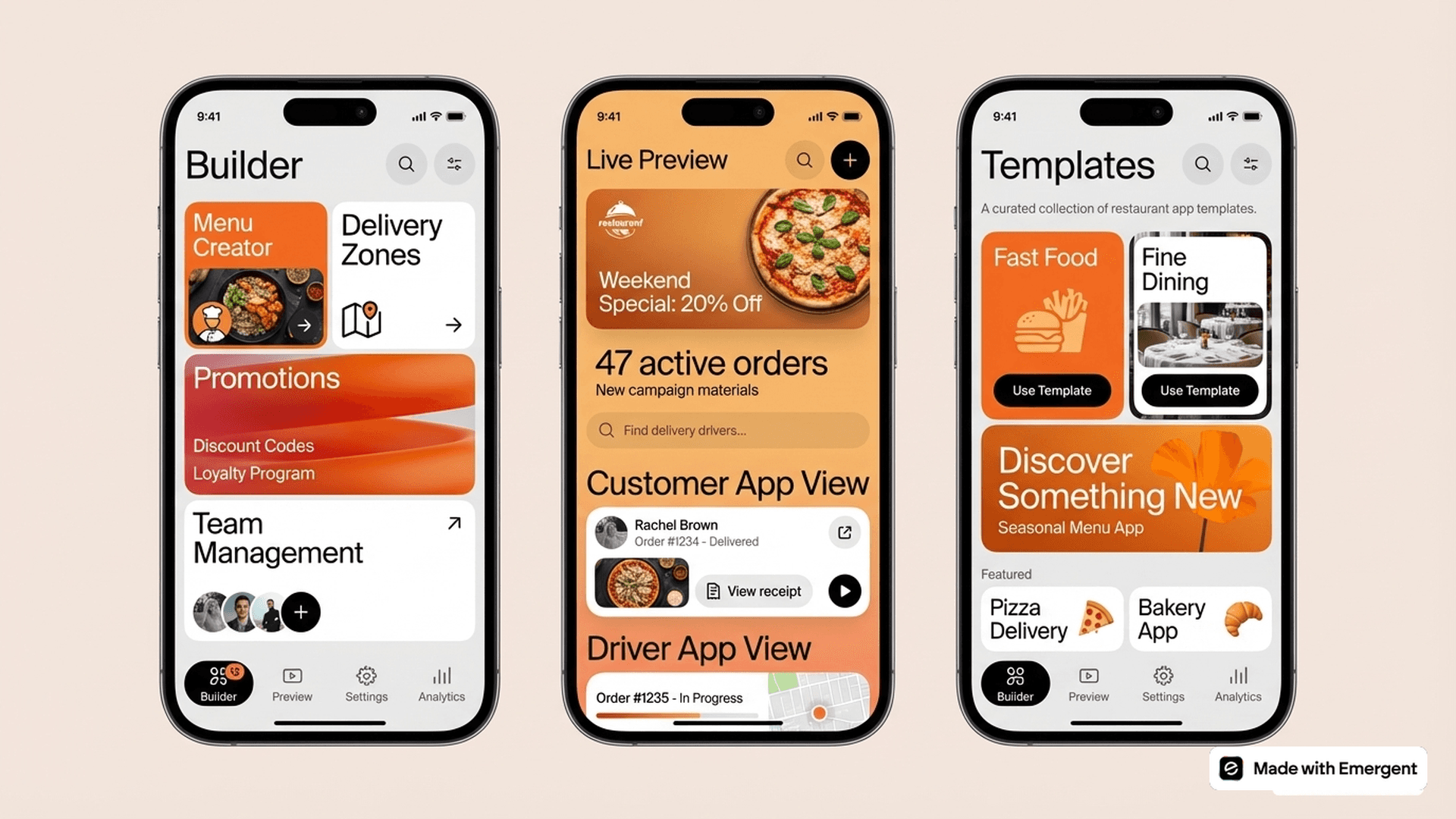 Restaurant Delivery App Made With Emergent