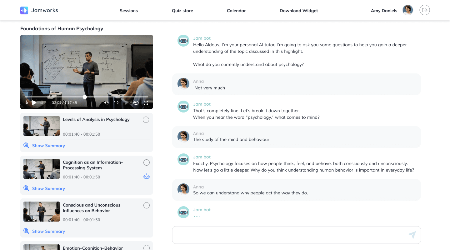 Jamworks desktop app showing Jamworks' features