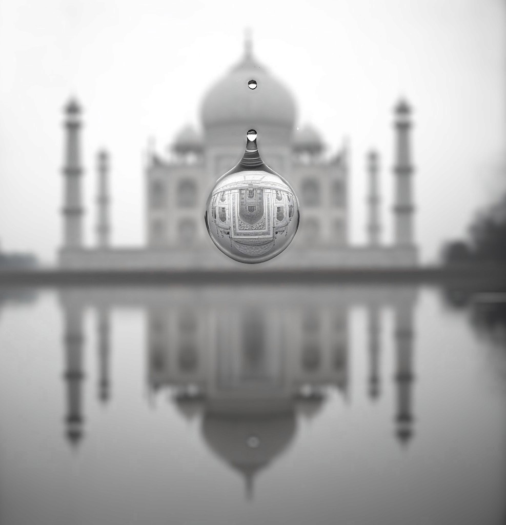 Shah Janah's Tear:  I wanted to experiment with refractions through droplets. Taj Mahal, the timeless monument built by Shah Jahan for his wife, Mumtaz—serves as both the subject and the inspiration for this piece. What intrigued me most was the tragic irony of Shah Jahan’s later years, when he was imprisoned by his son with only a small, distant view of the Taj Mahal. This theme—Shah Jahan’s Tear—felt poignant and compelling for this exploration. I used MidJourney v6.1 (SREF: 608136173) for the initial generations. Refraction should naturally invert the view, but interestingly the model couldn't factor that in. I used Photoshop to fix that and then play around with the lighting a bit. I’m pretty stoked with the final result: A hauntingly beautiful depiction of loss, love, and longing, encapsulated in a single drop.