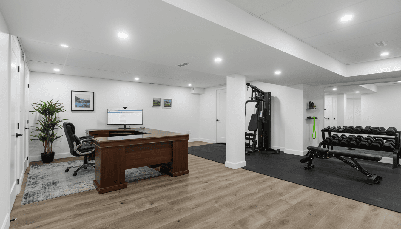 basement finished with gym