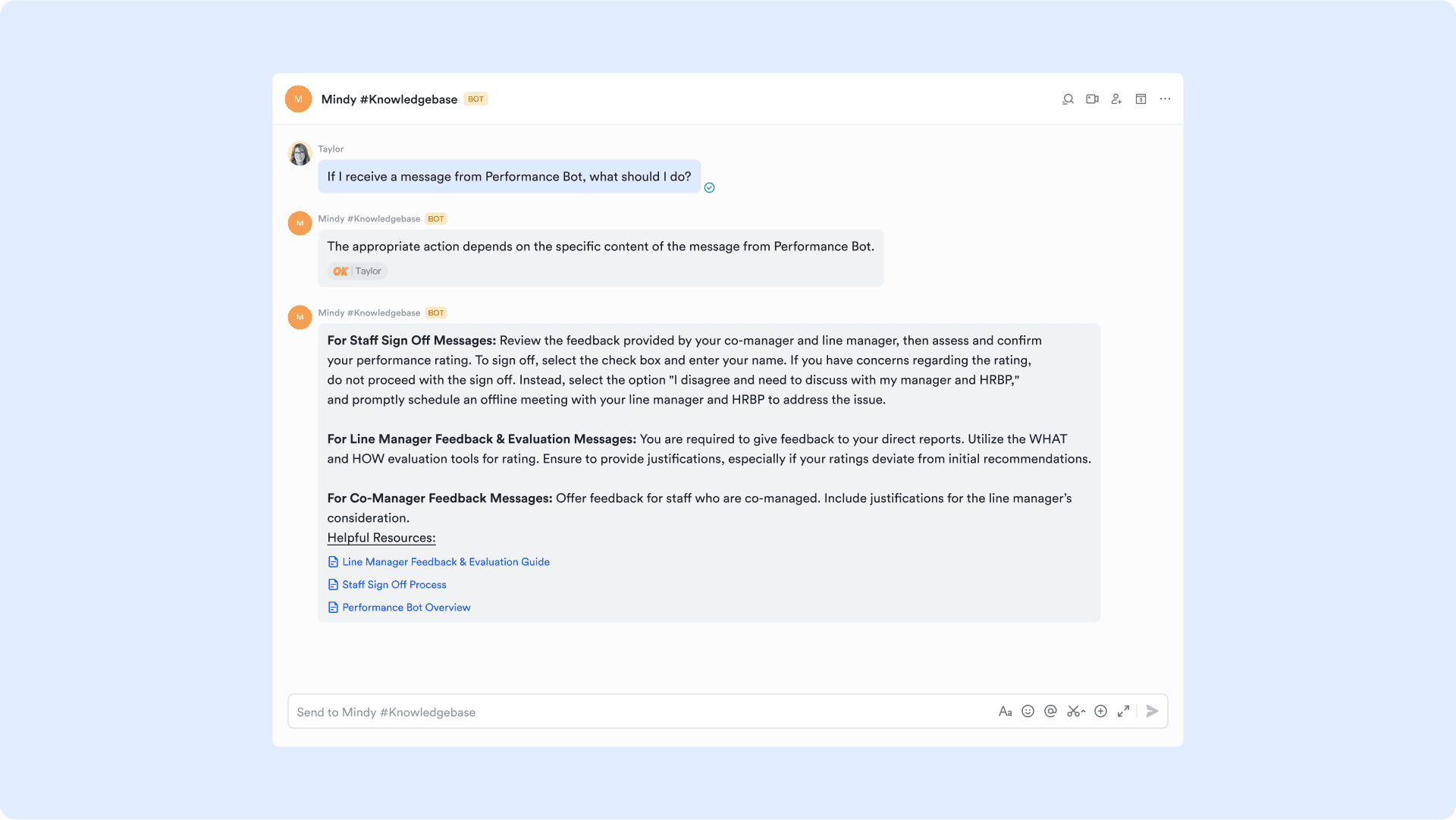 Mindy: A Lark-integrated AI bot streamlining information access with instant responses.