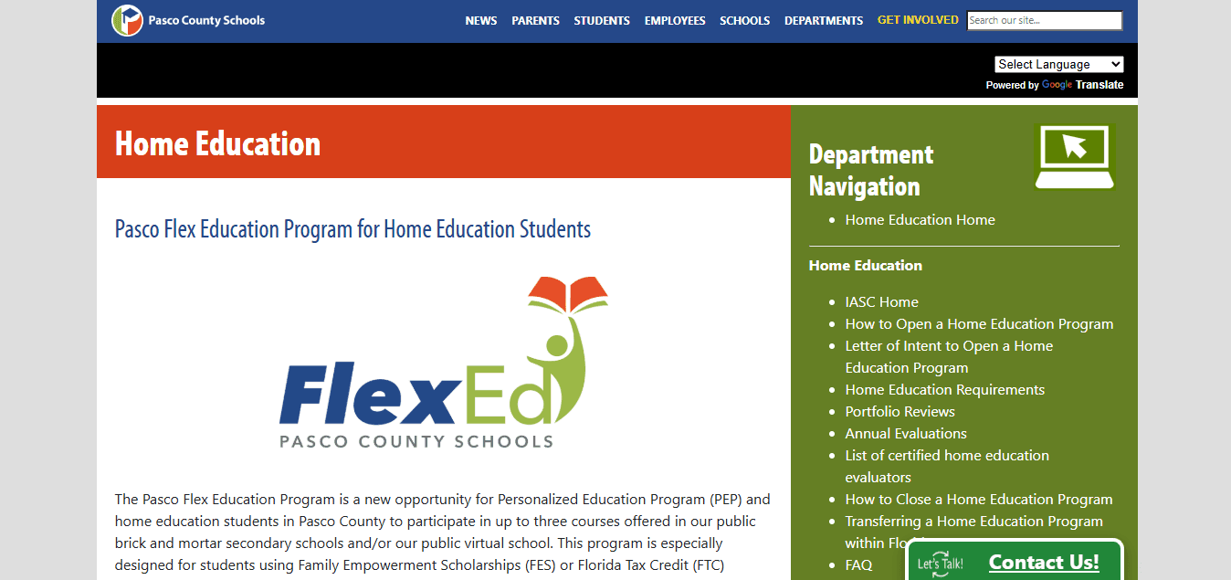 Pasco Flex Education Program
