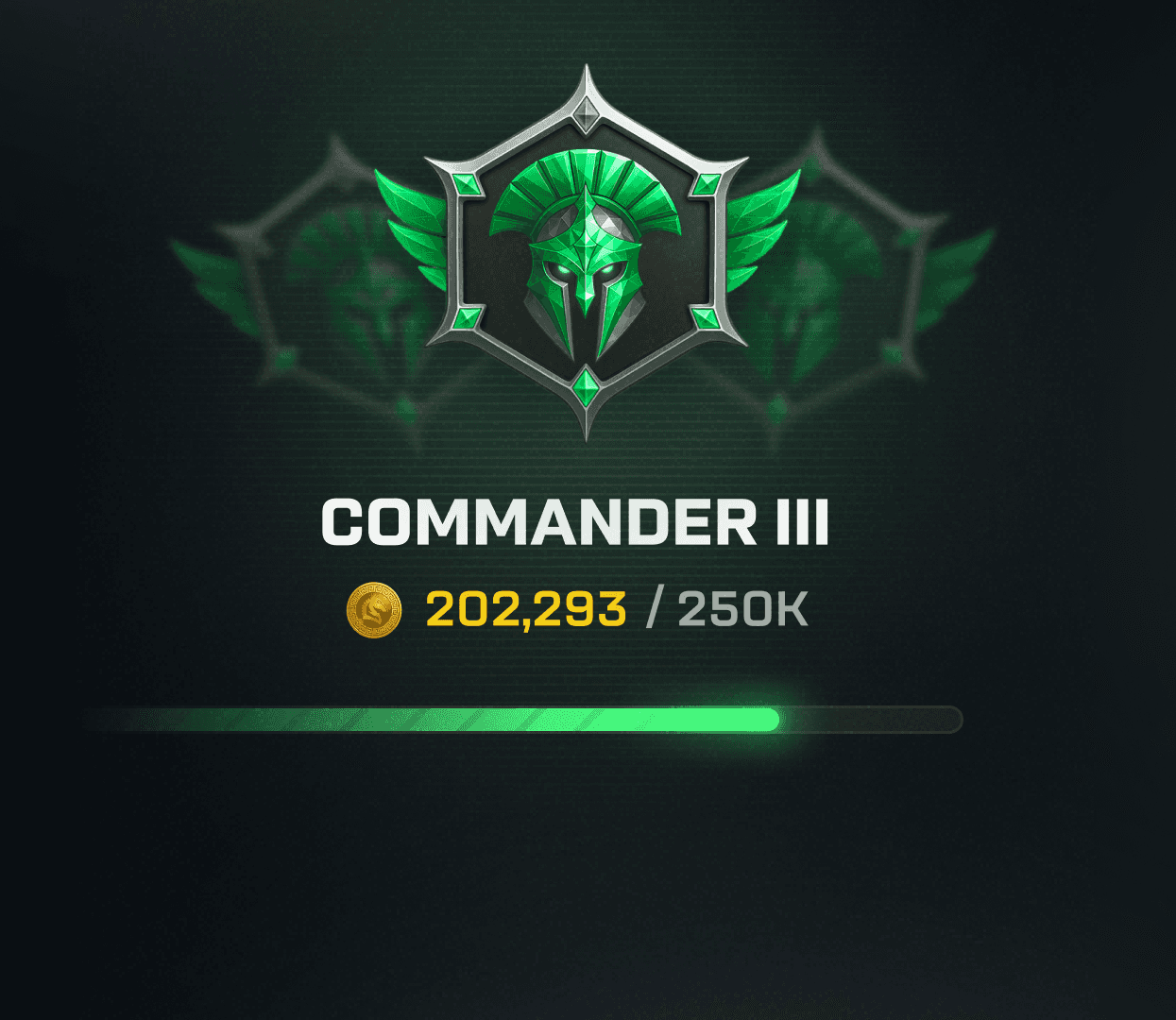 Commander 3 rank Fill Your Progress Bar. Every trade, quest, and action gets you closer to the next rank.