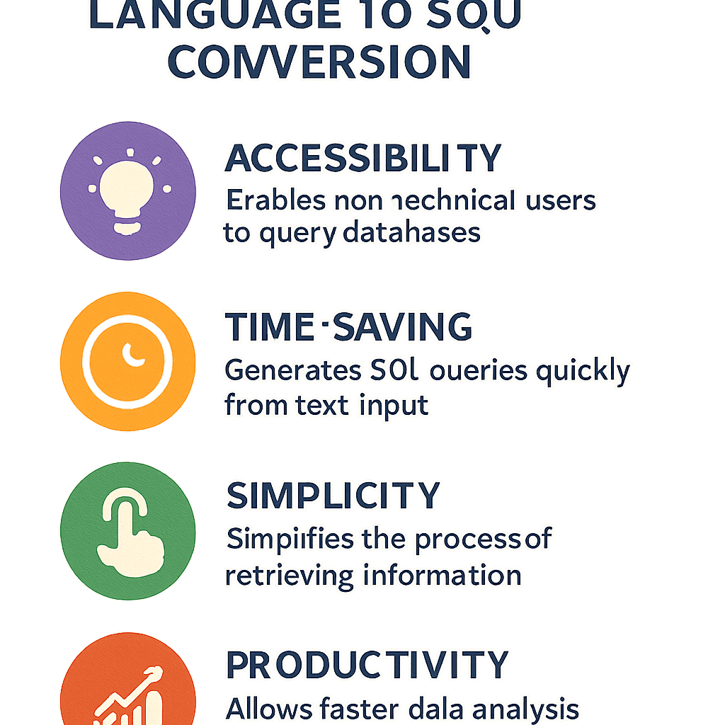 An infographic showing the benefits of natural language to SQL conversion