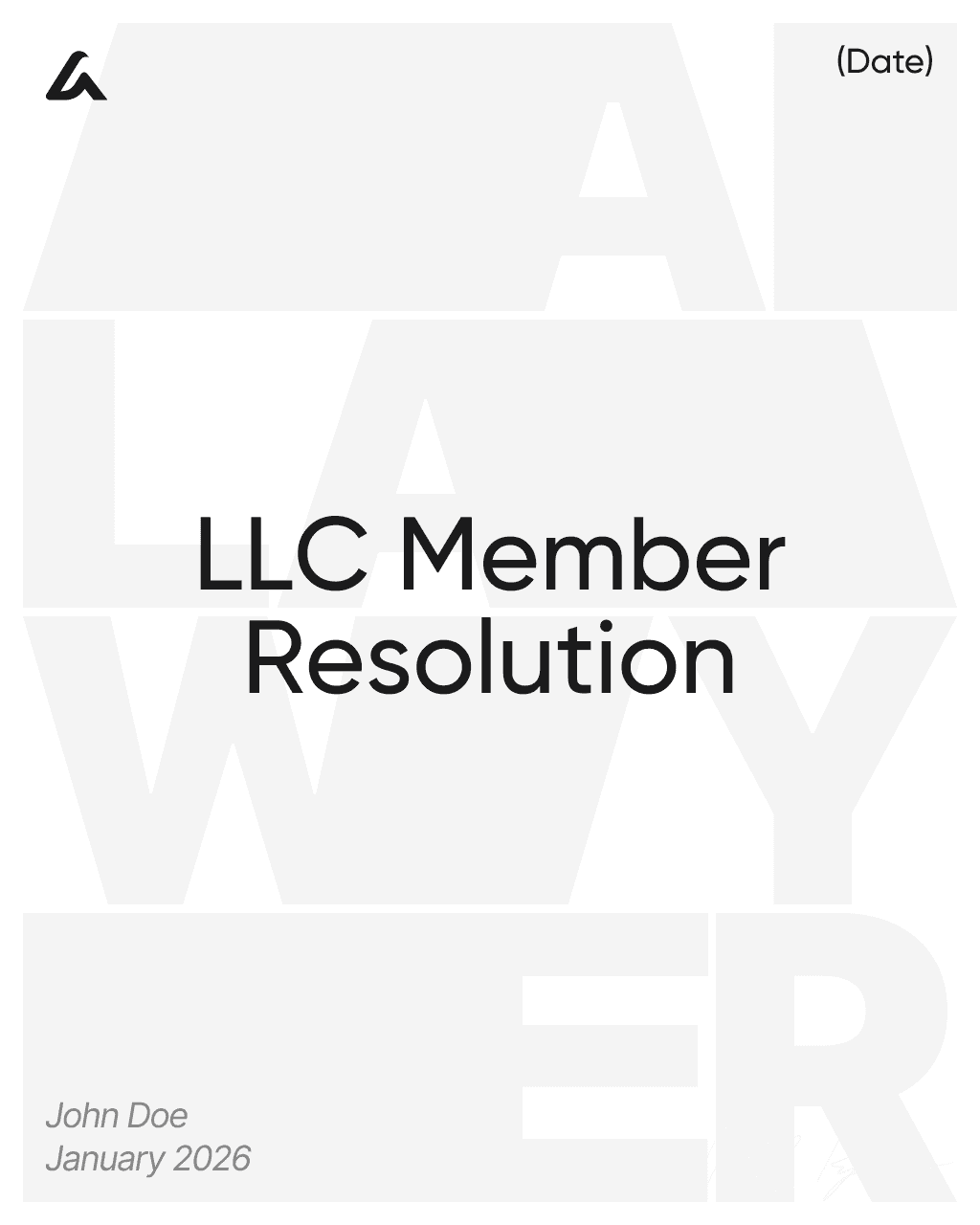 LLC Member Resolution