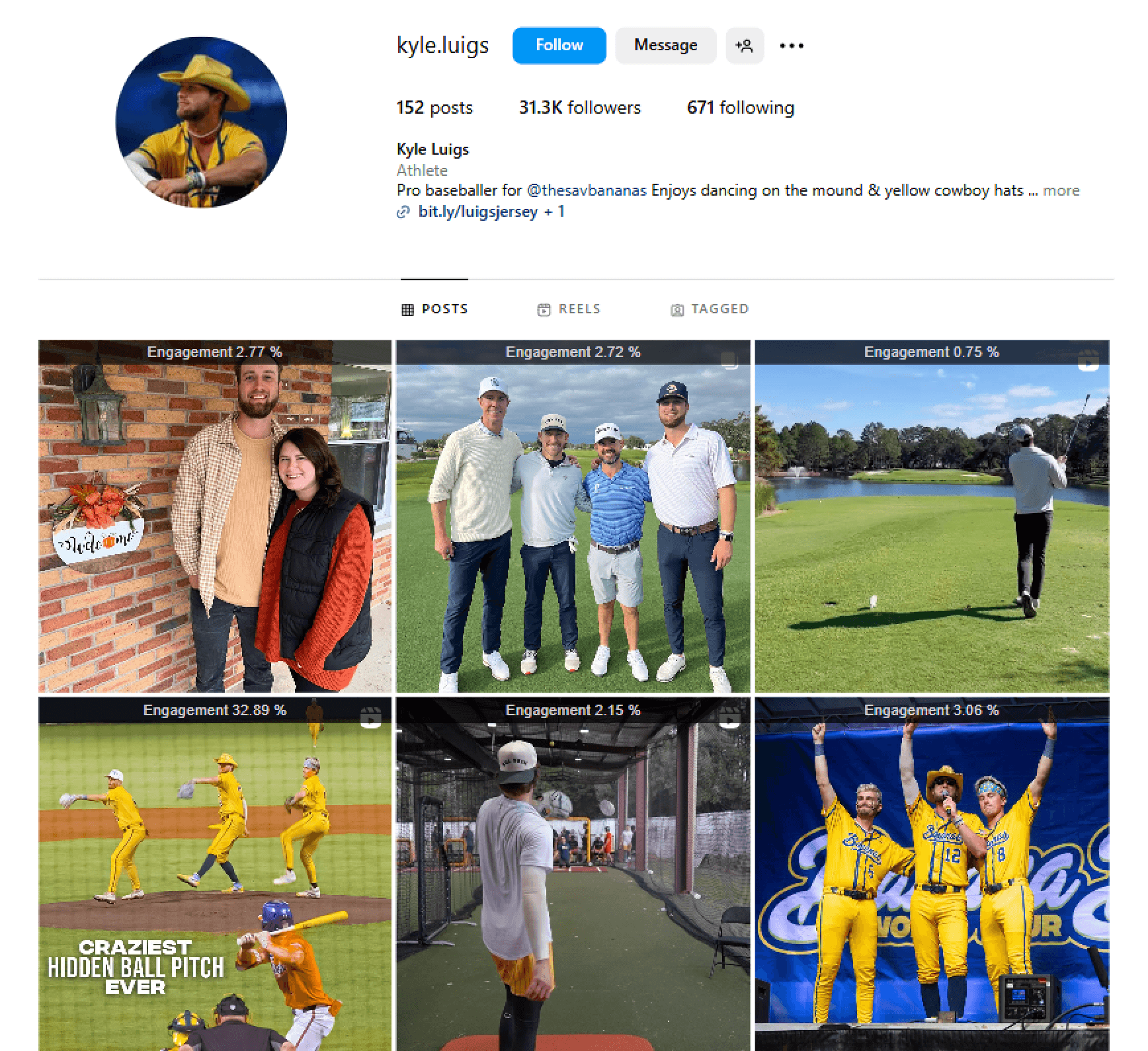 Screenshot of Kyle Luig’s Instagram Profile