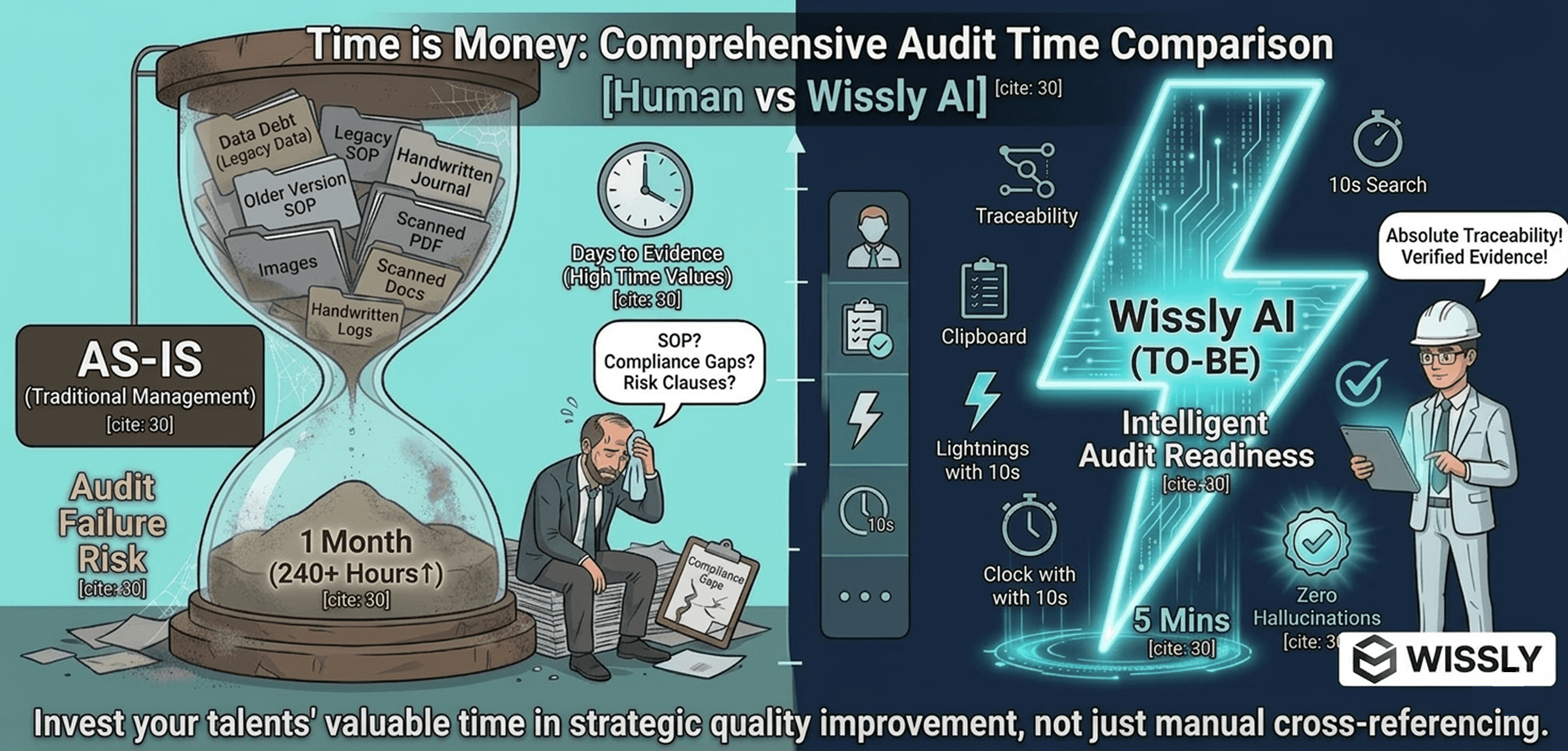 Invest your talent’s time in strategic quality improvement, not manual cross-referencing
