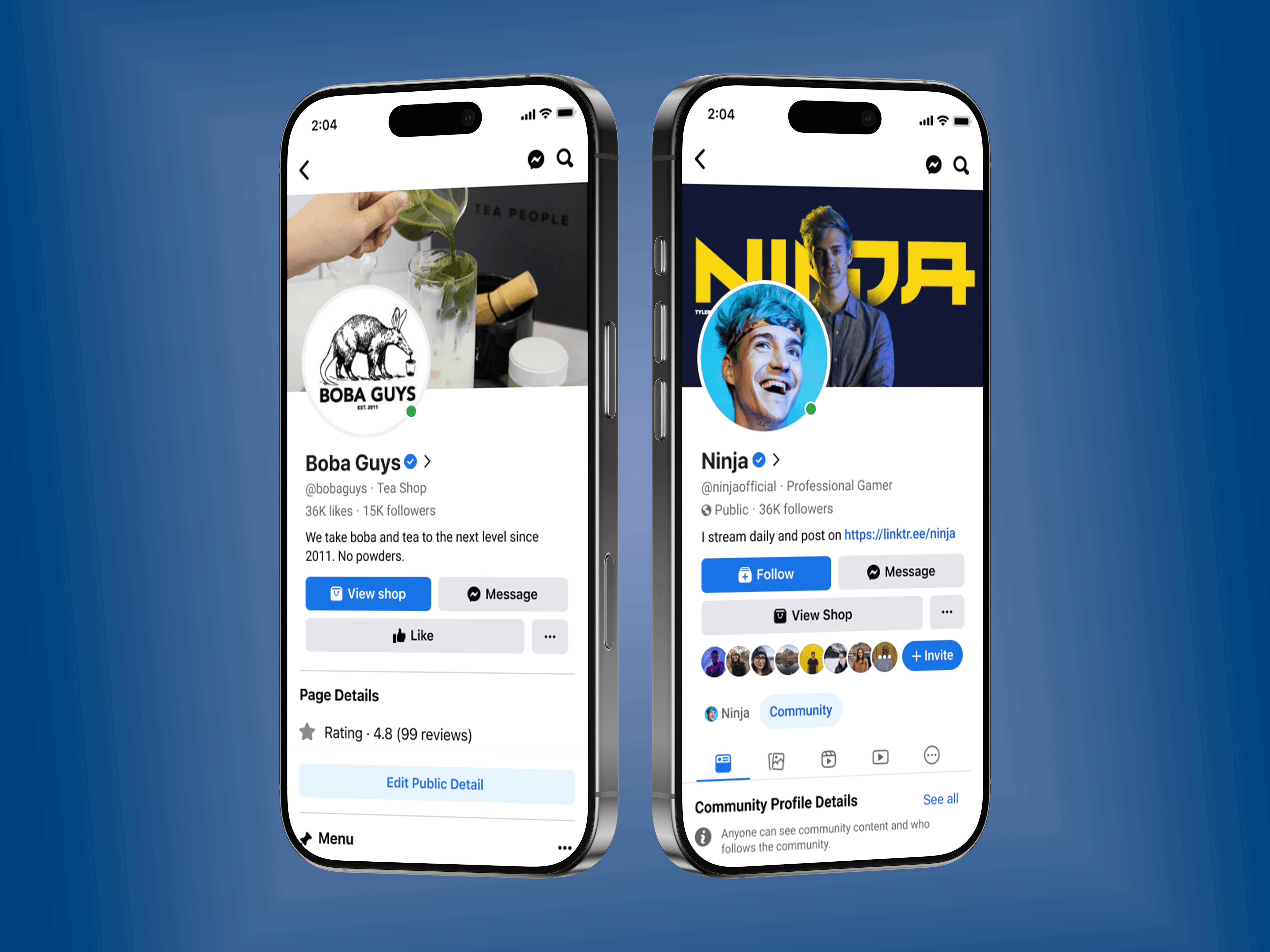 Facebook Profile Redesign - Two iPhones