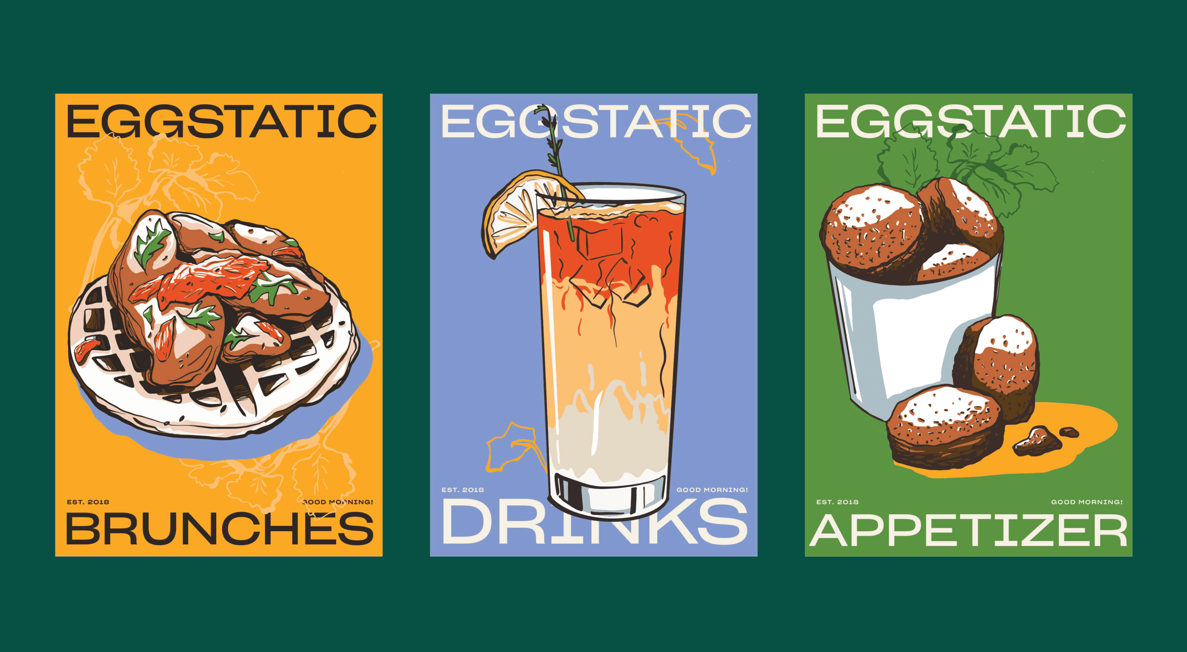 breakfast & brunch restaurant food and plates illustrations