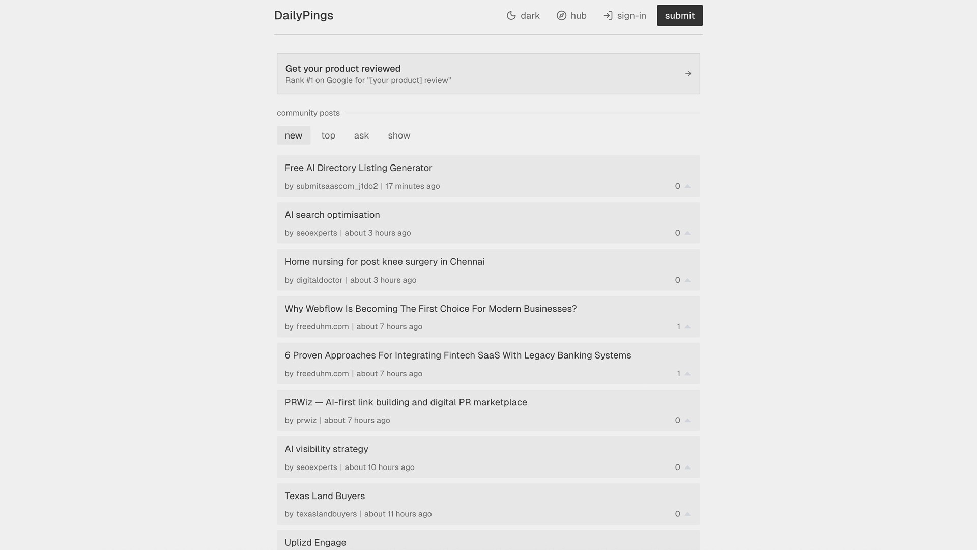 daily pings directory