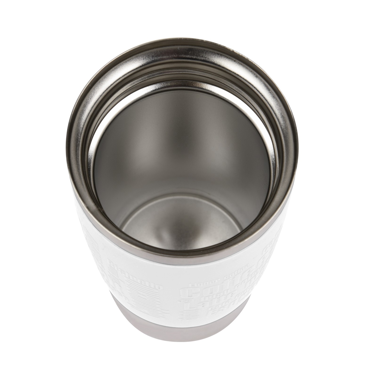 Weißer Emsa Travel Mug von oben