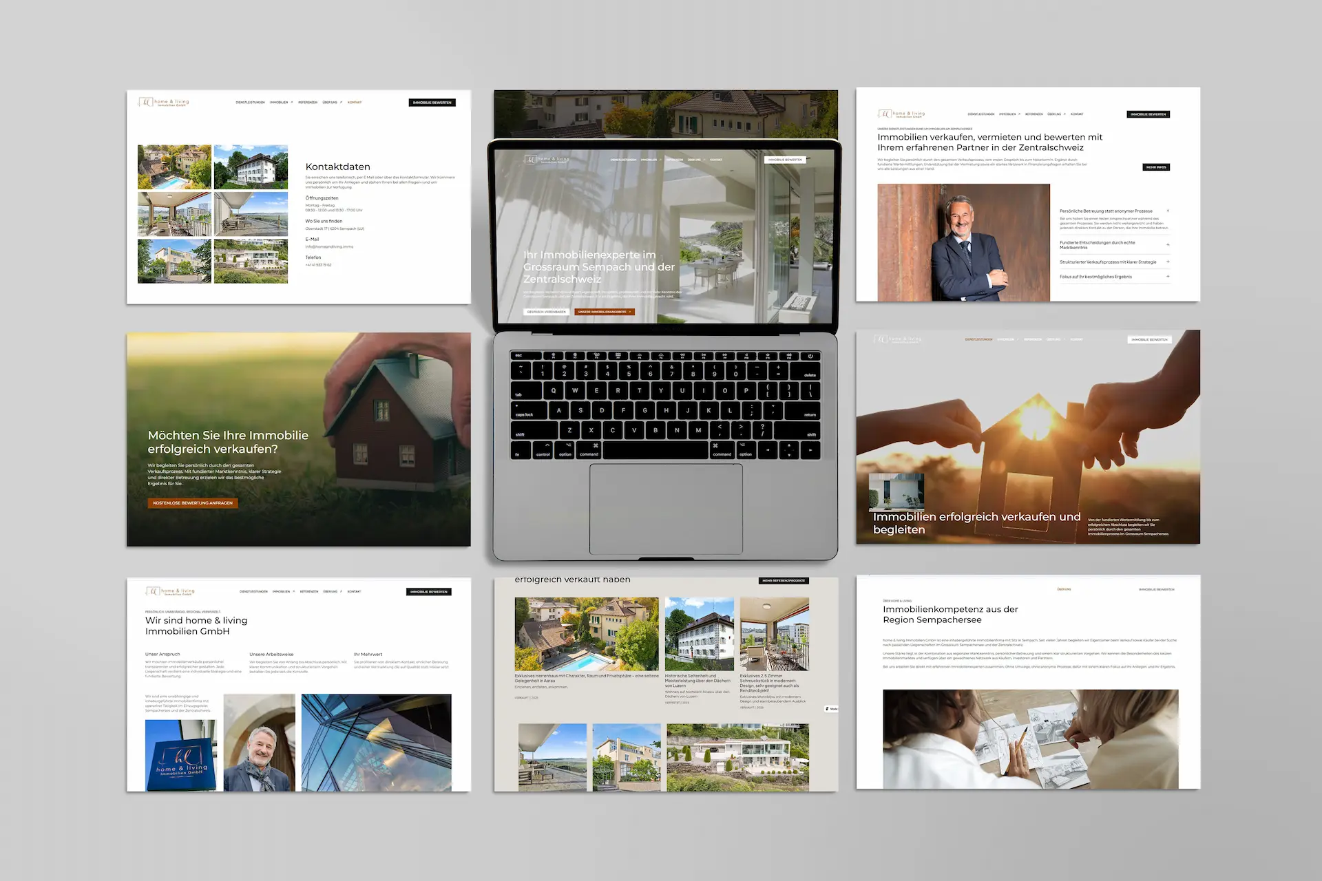 Webseiten-Mockup: Immobilienmakler.