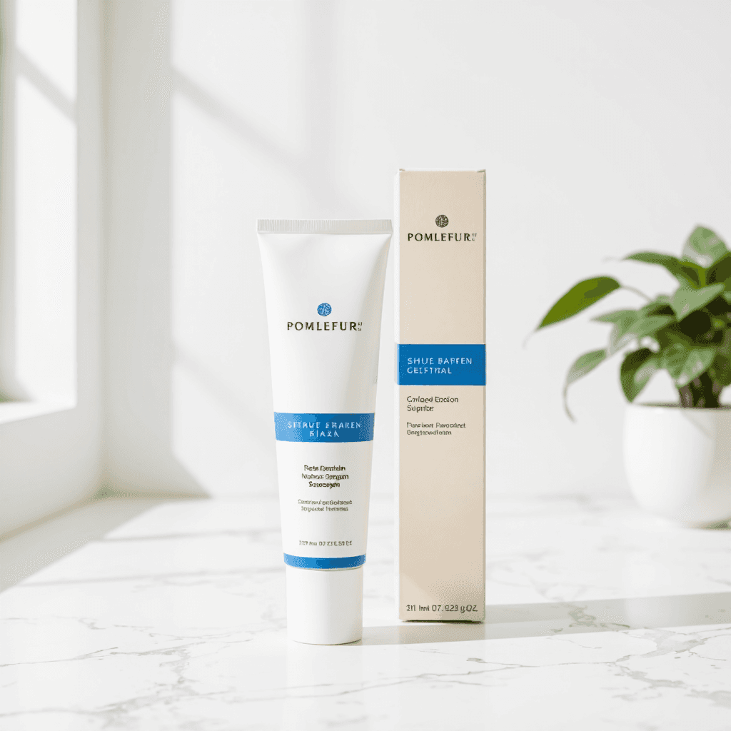 product photography of tube of soothing relief gel and its box