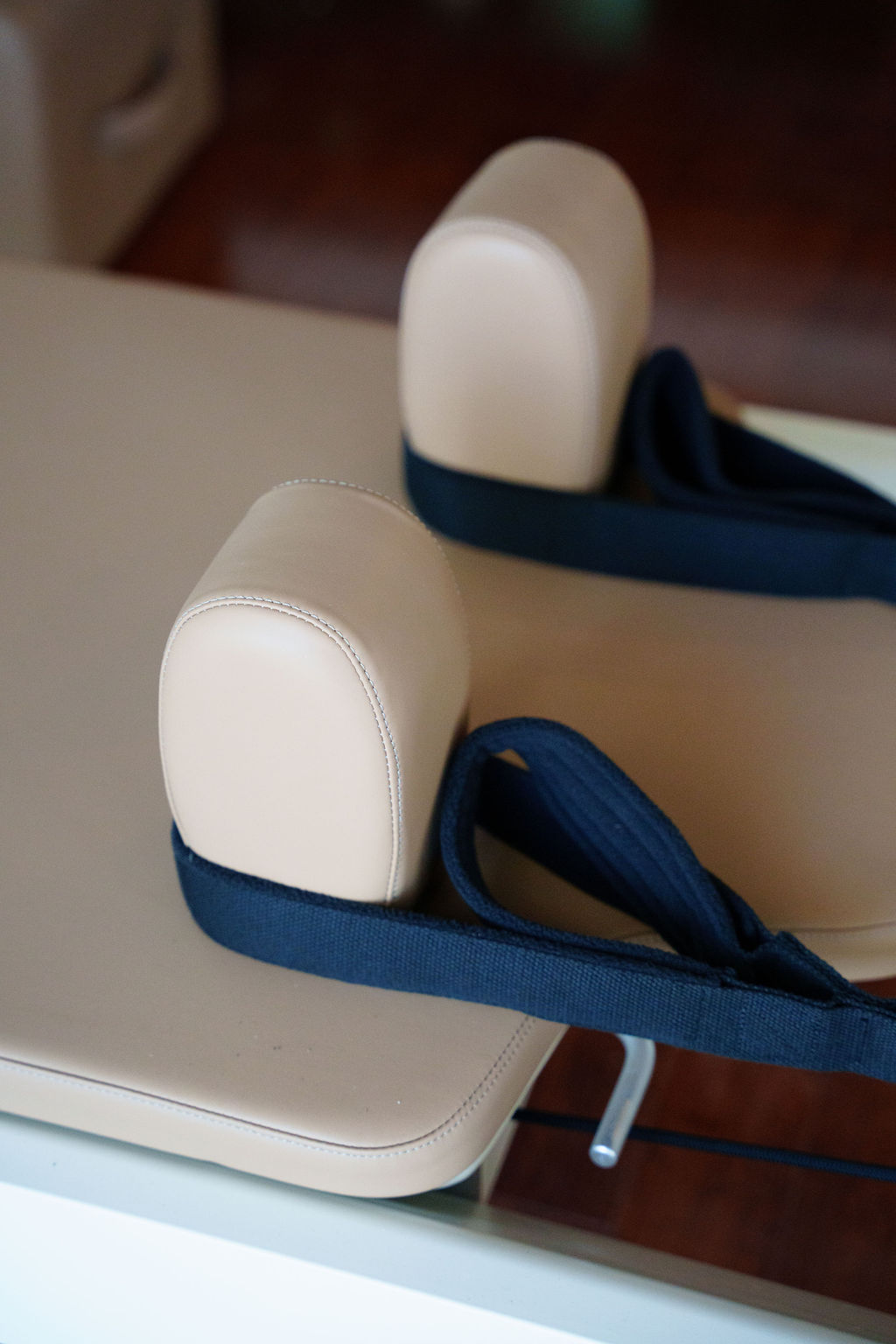 Close-up of a high quality reformer machine used for Reformer Pilates in Toronto