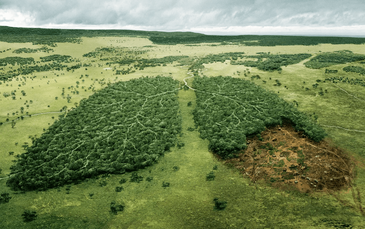 WWF lungs forest fire print campaign image