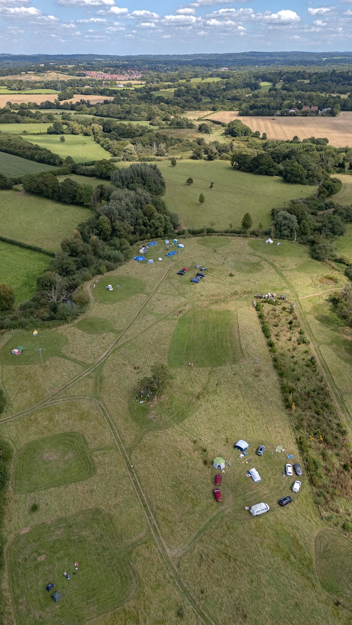 Aerial view of Isfield Camp Sussex