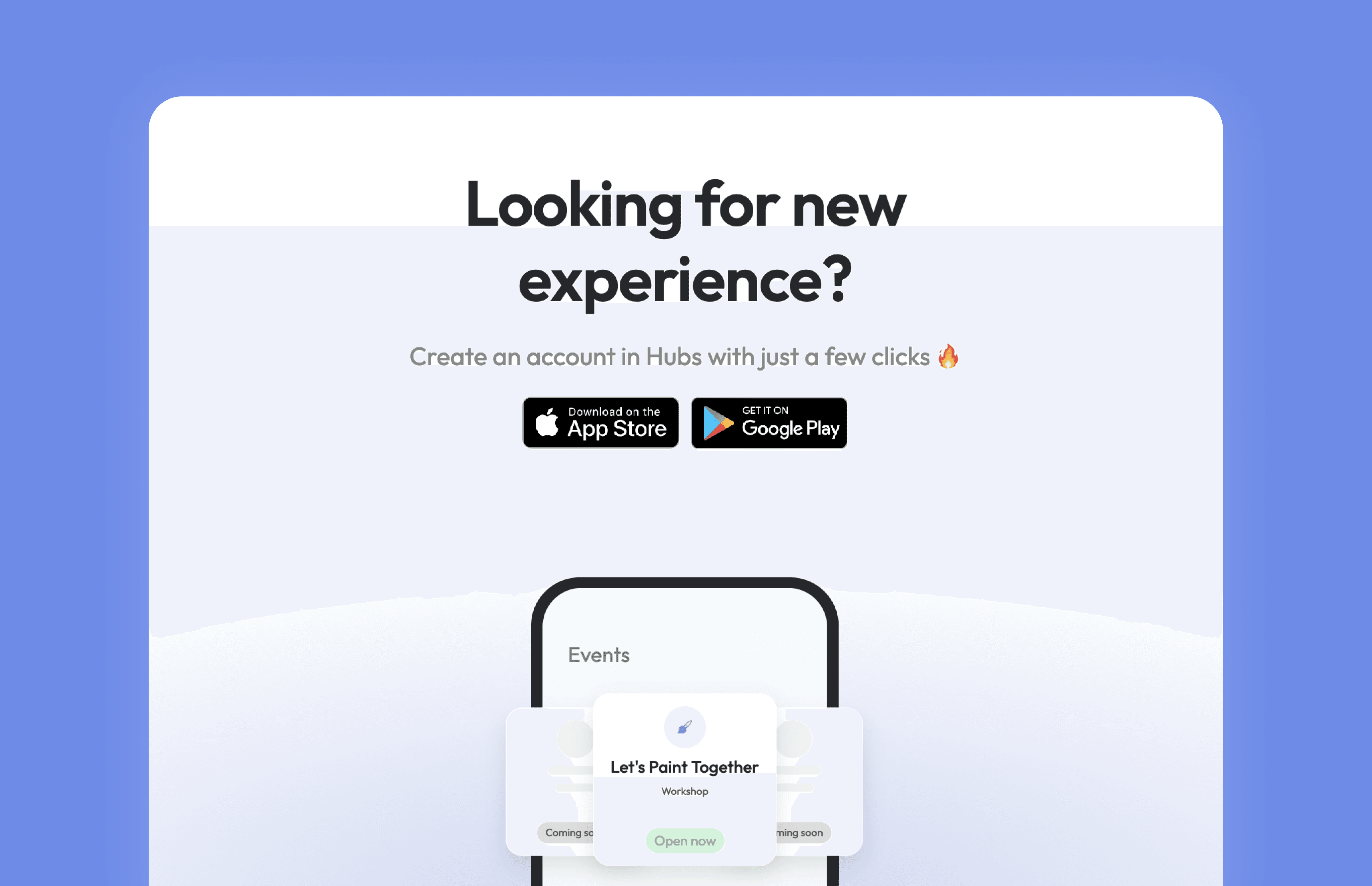 Hubs - Landing Page