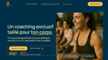 Site web pour une TPE de coaching professionnel à Bordeaux, page d'accueil et accompagnement