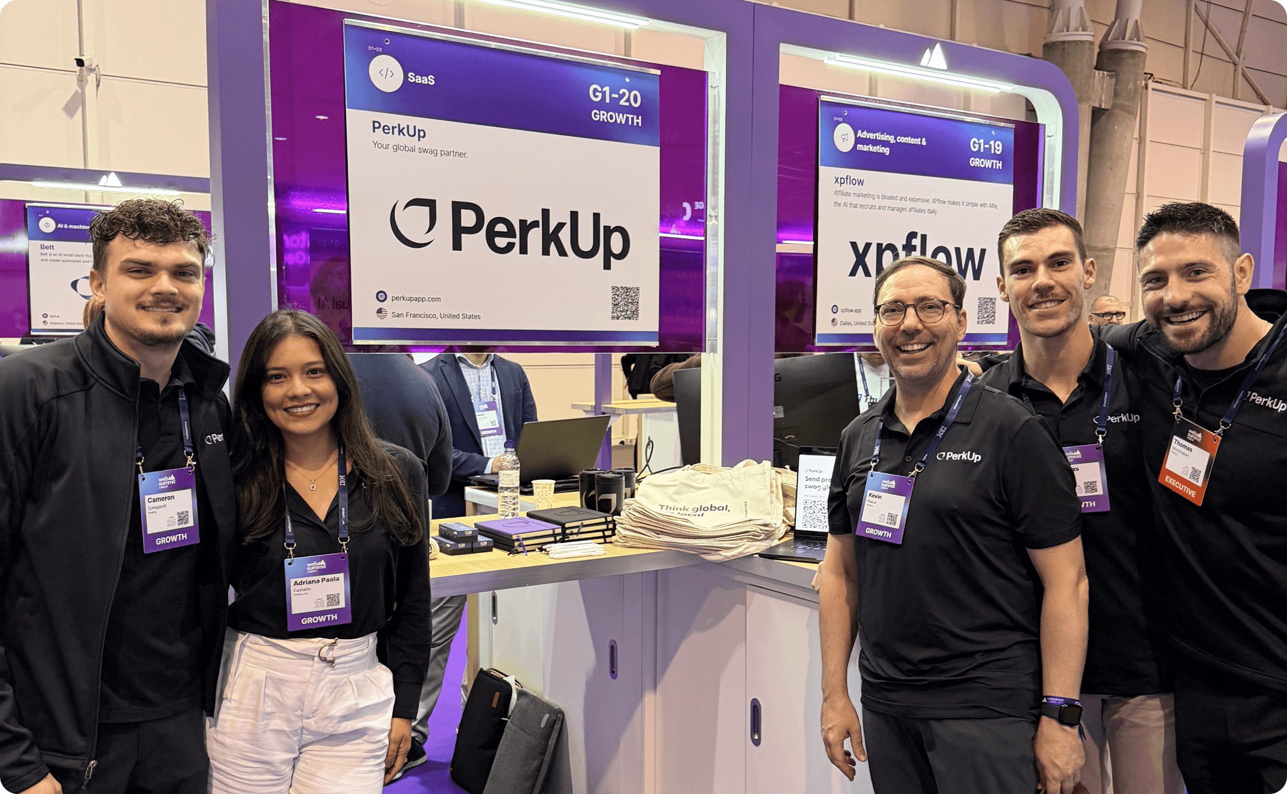 PerkUp's team at an event booth.