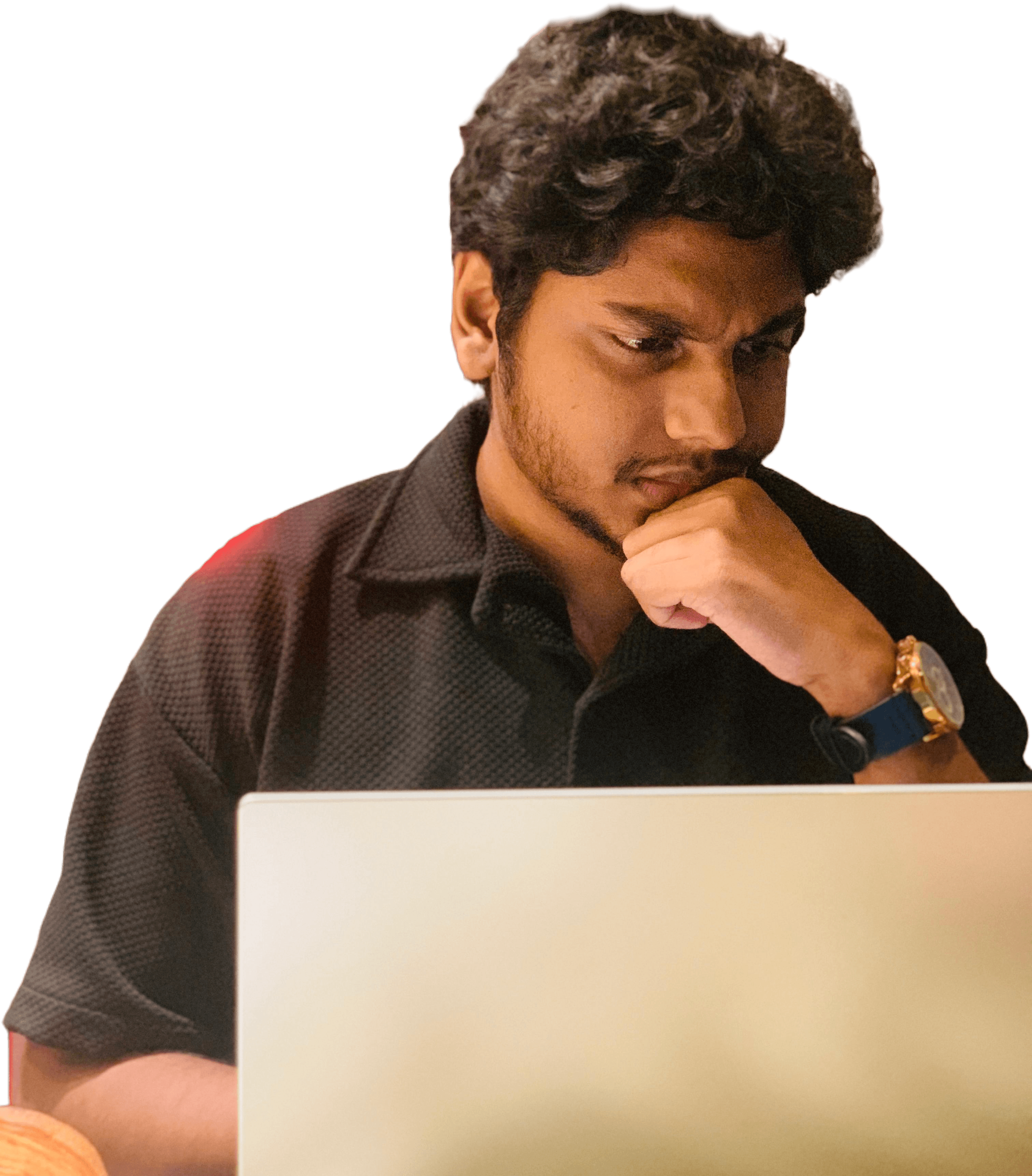 Man Leaning On TV