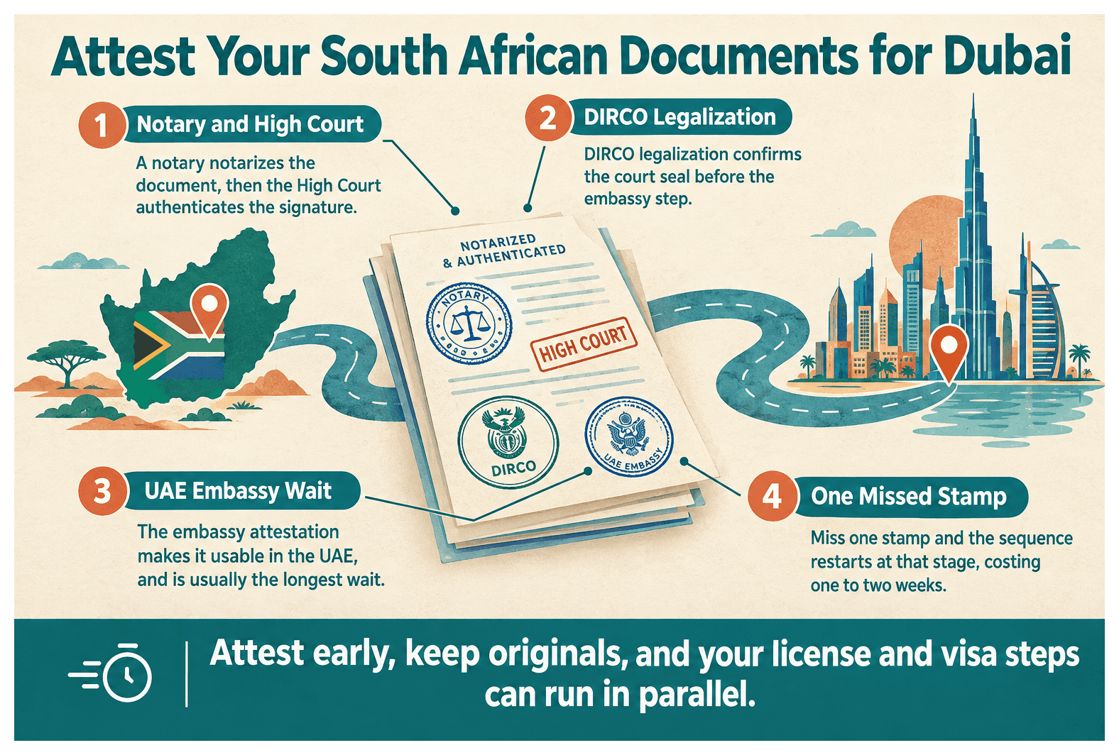 Infographic: How to Get Your South Africa Documents Attested for a Dubai Company