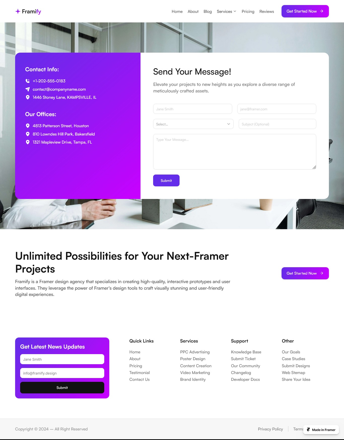 Framer Contact Page v2