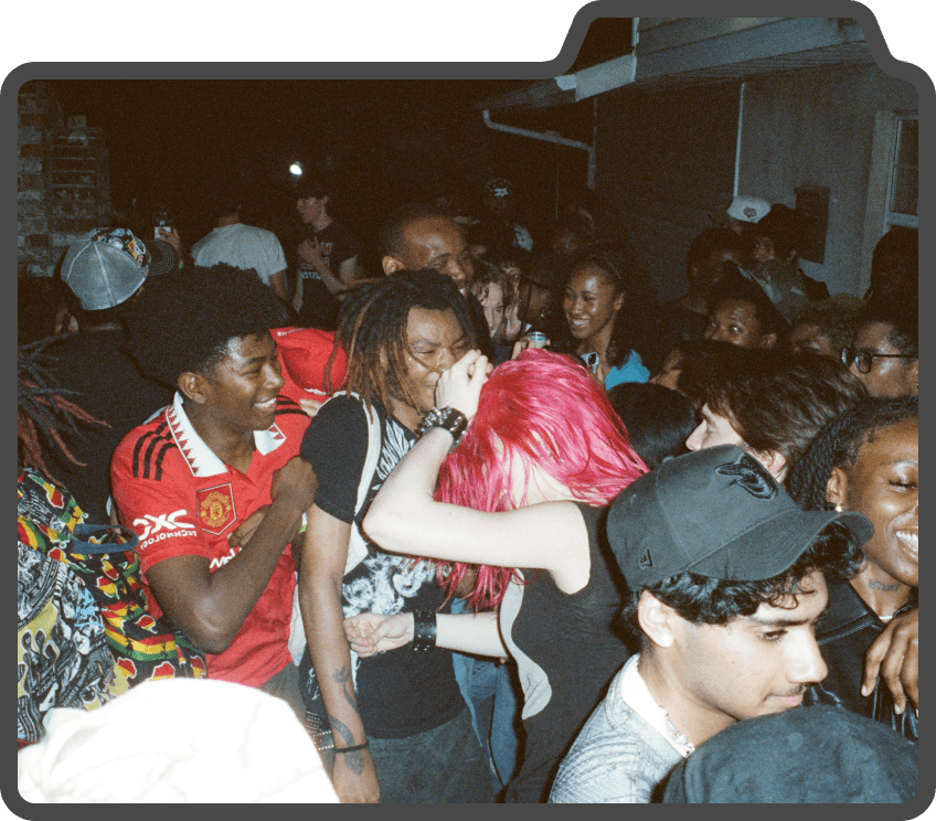 Crowd of people at party