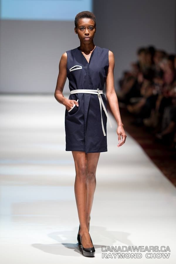 Short black dress runway shot 