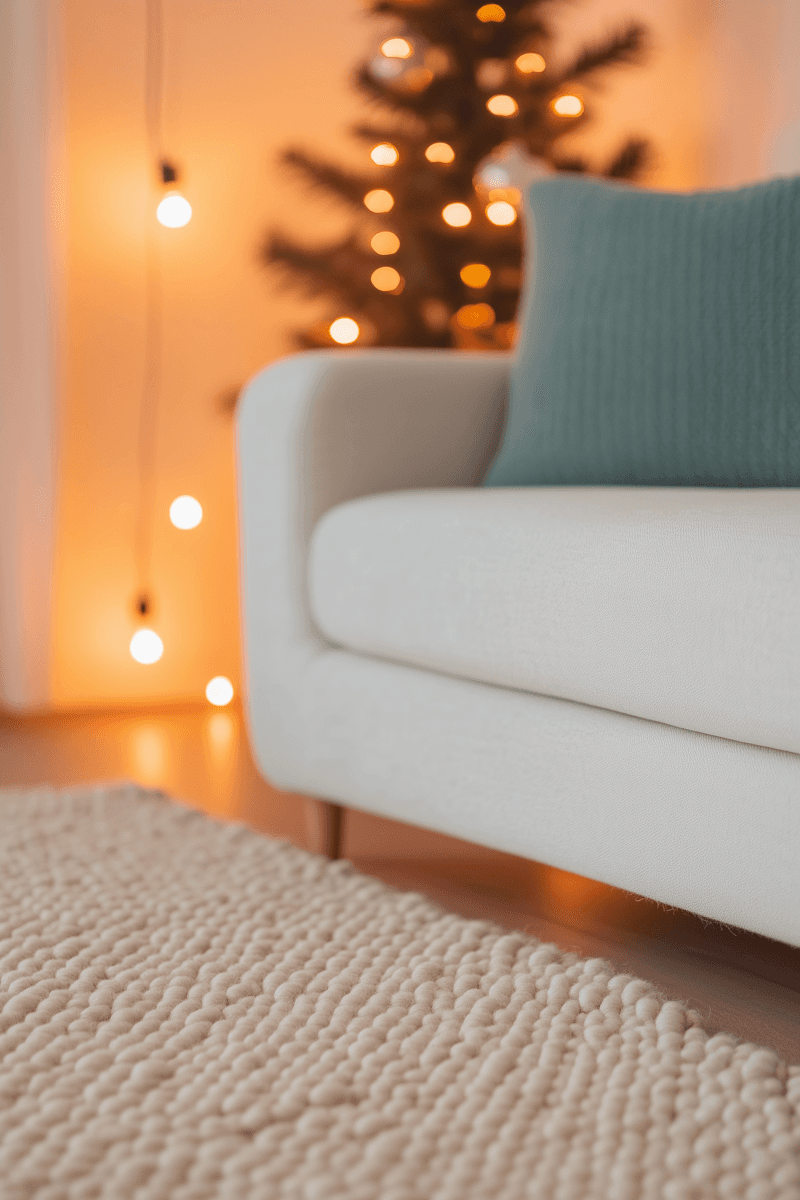 a person standing on a patchwork floor in a room