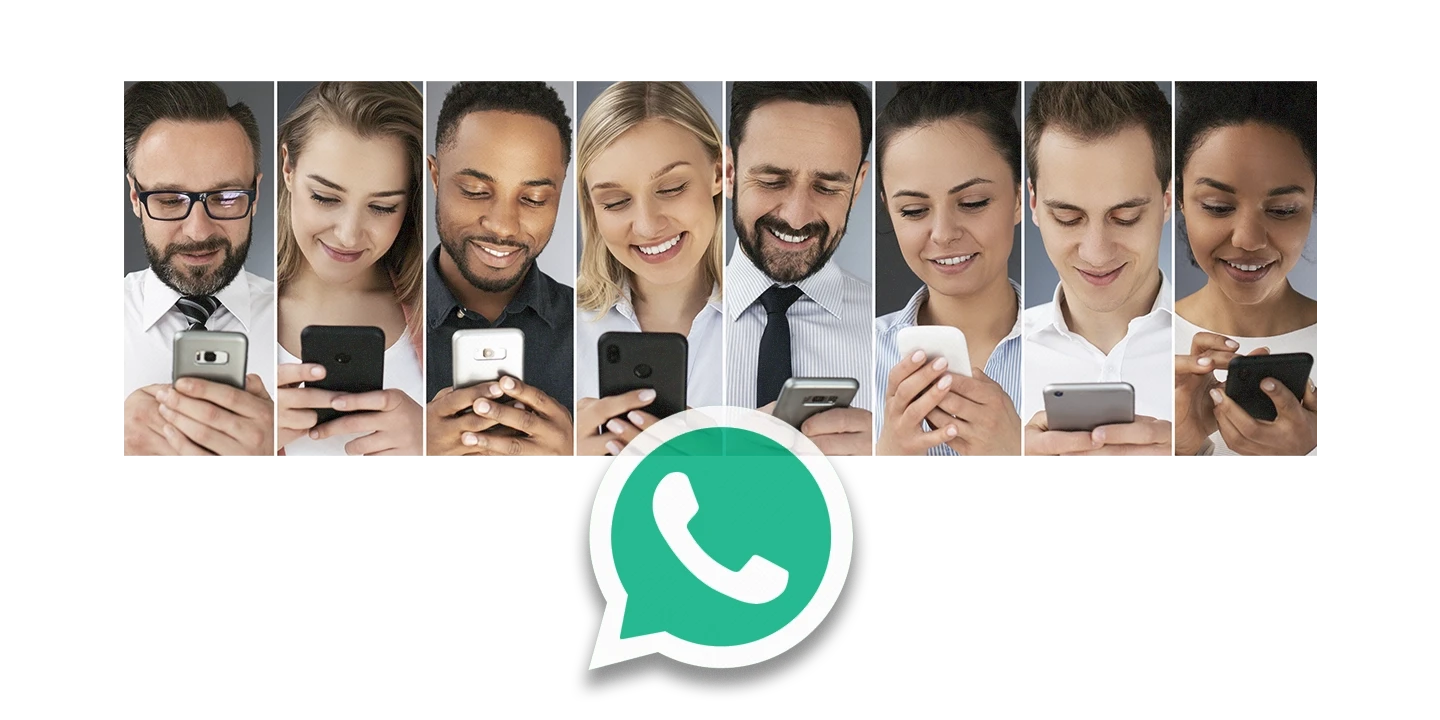 Gestores e funcionários utilizando o WhatsApp para se comunicarem