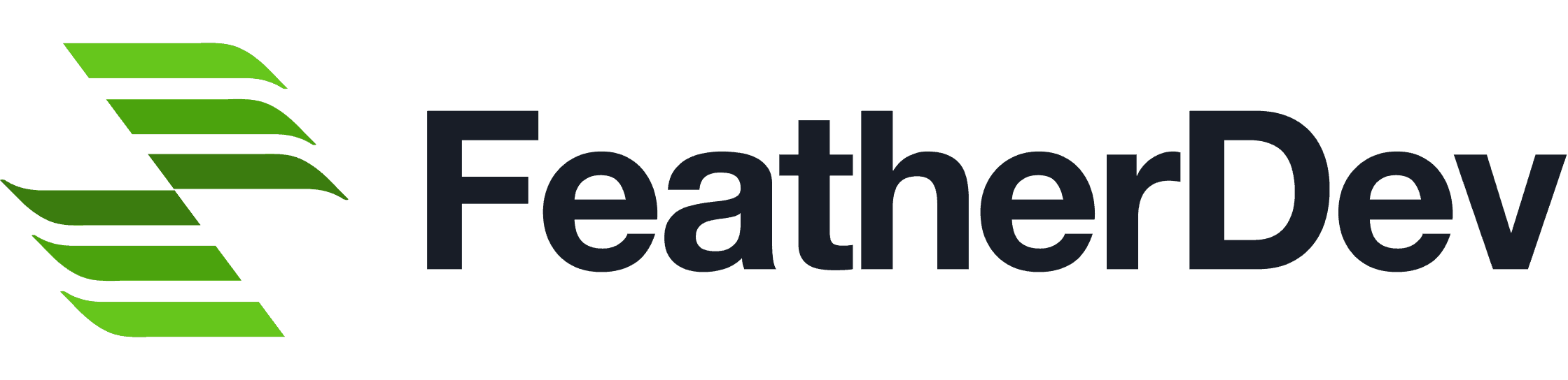 FeatherDev company logo with green feather styled icon