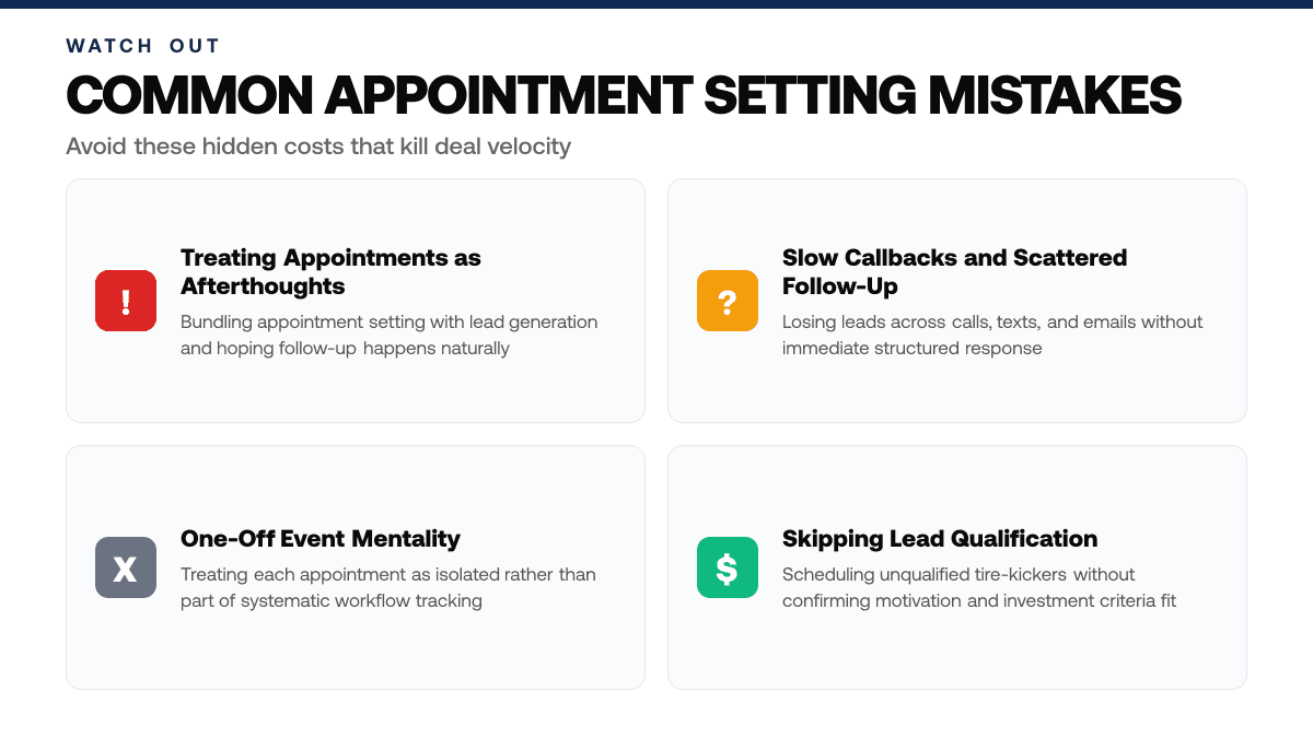 Appointment Setting for Real Estate Investor Teams, warning-callouts
