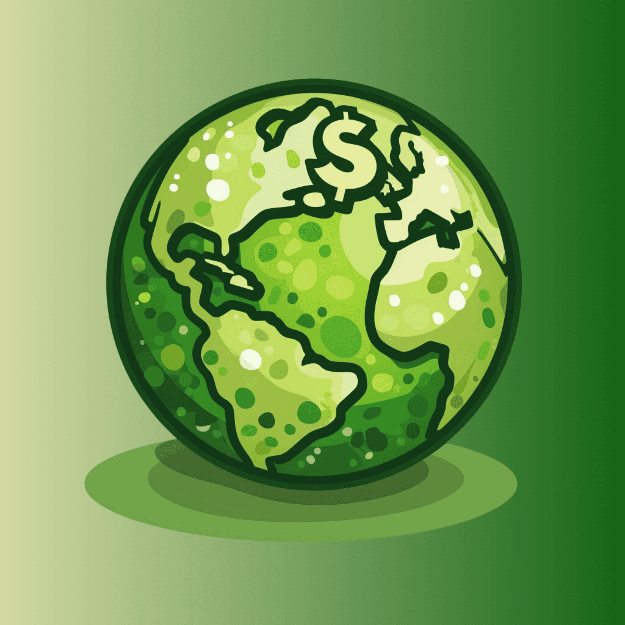 illustration of a globe with bitcoin logo