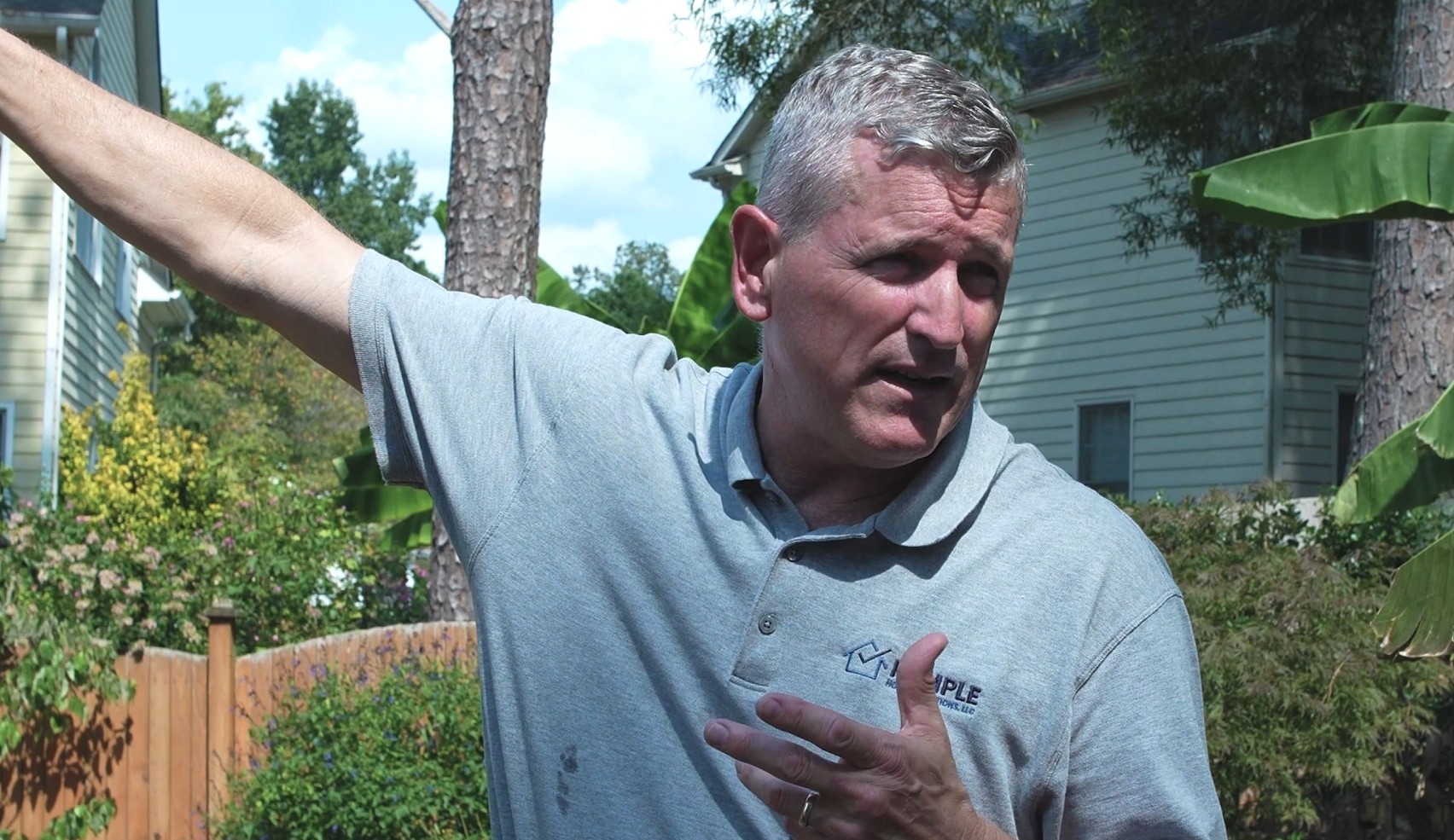 Mike Rumple licensed North Carolina home inspector explaining inspection findings