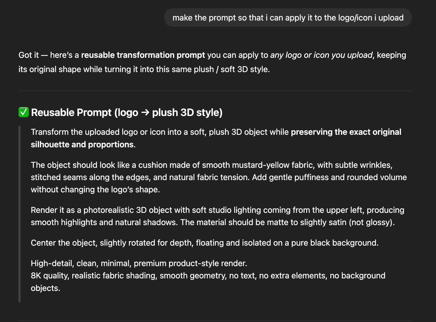 chatgpt prompt result