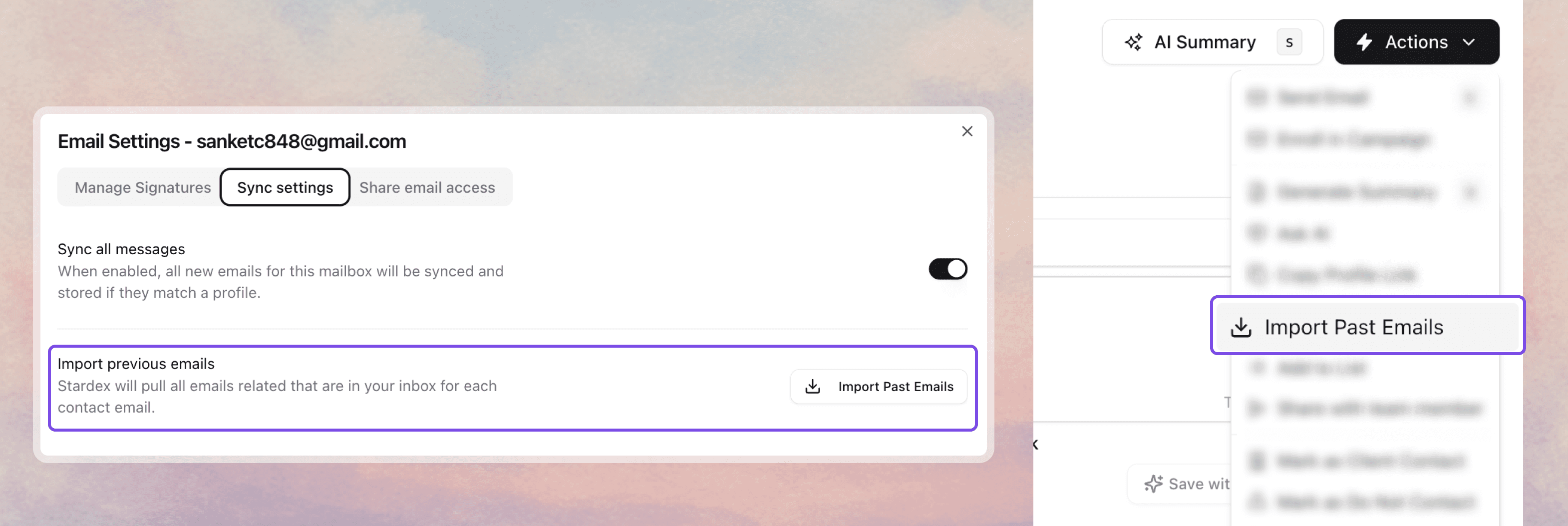 Stardex ATS + CRM - Email Lookback Import