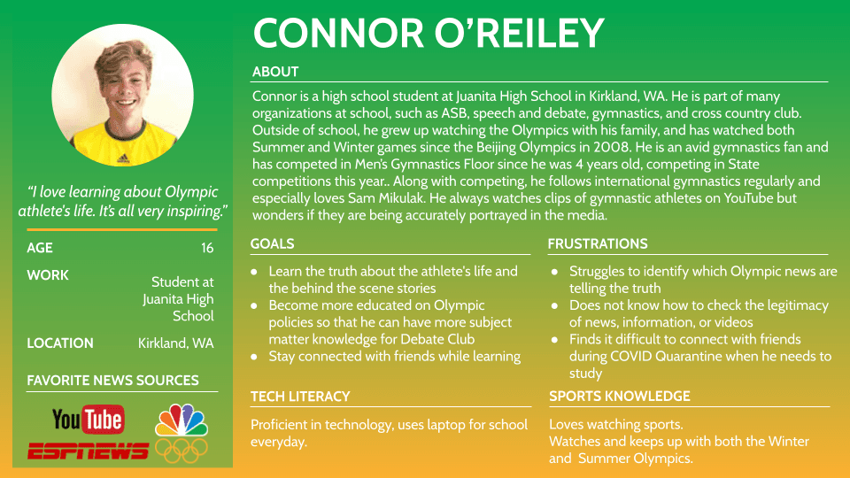 Information-consumer persona, first profile
