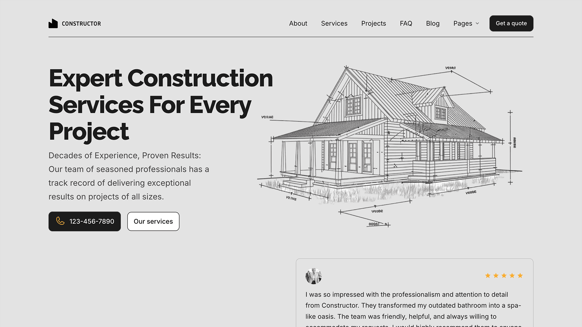 Construction Framer template