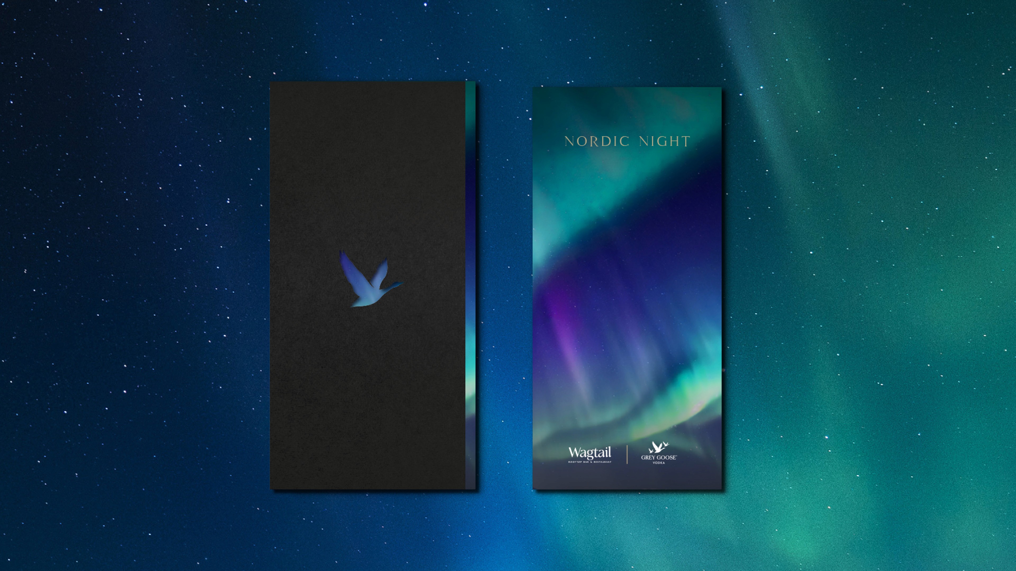 Wagtail nodic night partnership campaign menu design