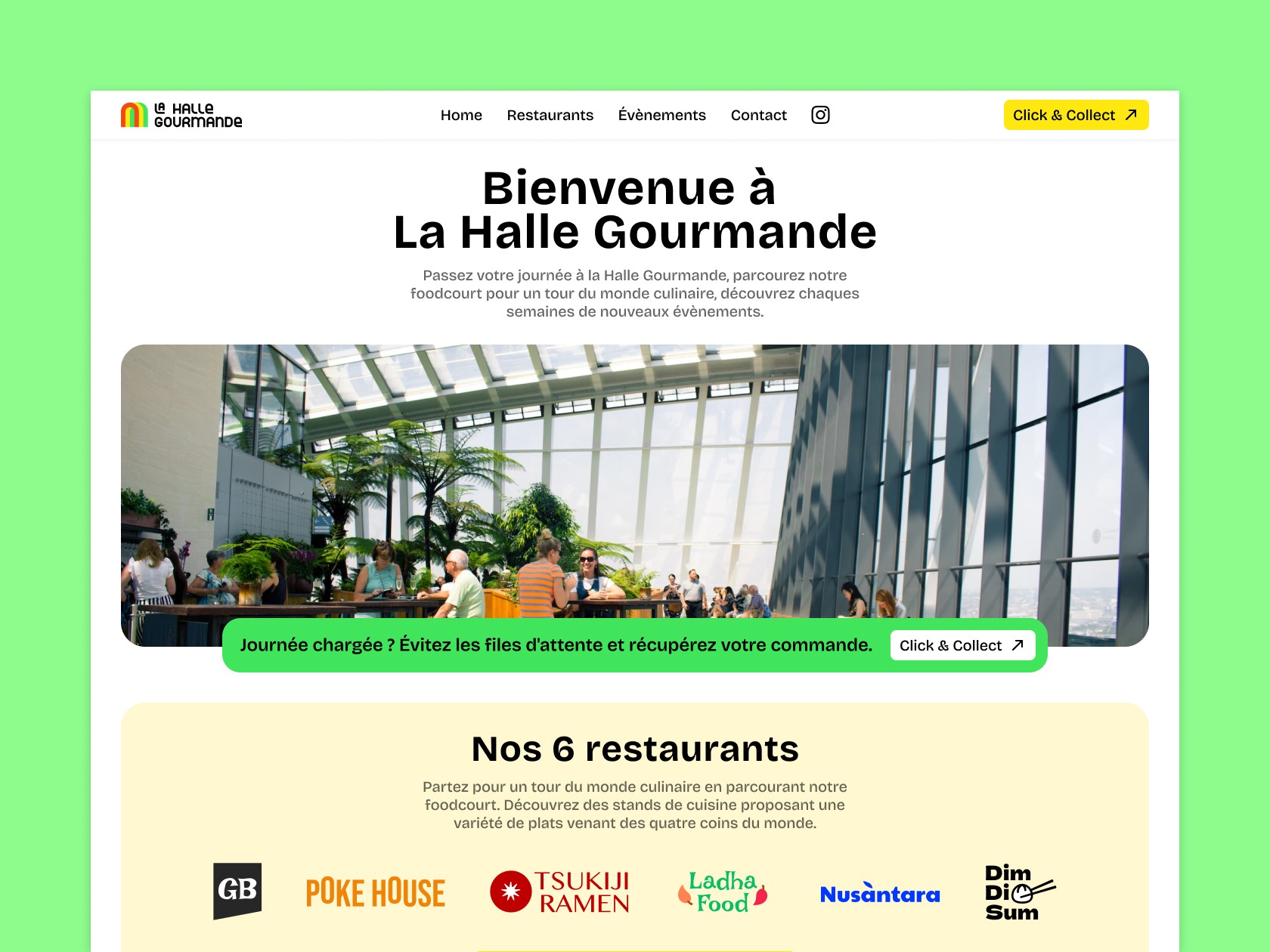 La Halle Gourmande website visual