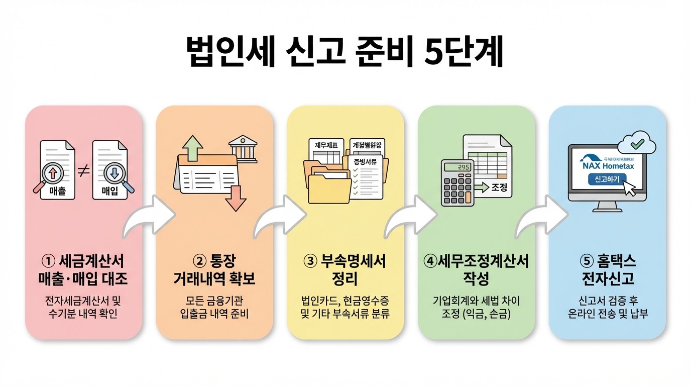 법인세 신고 제출 자료
