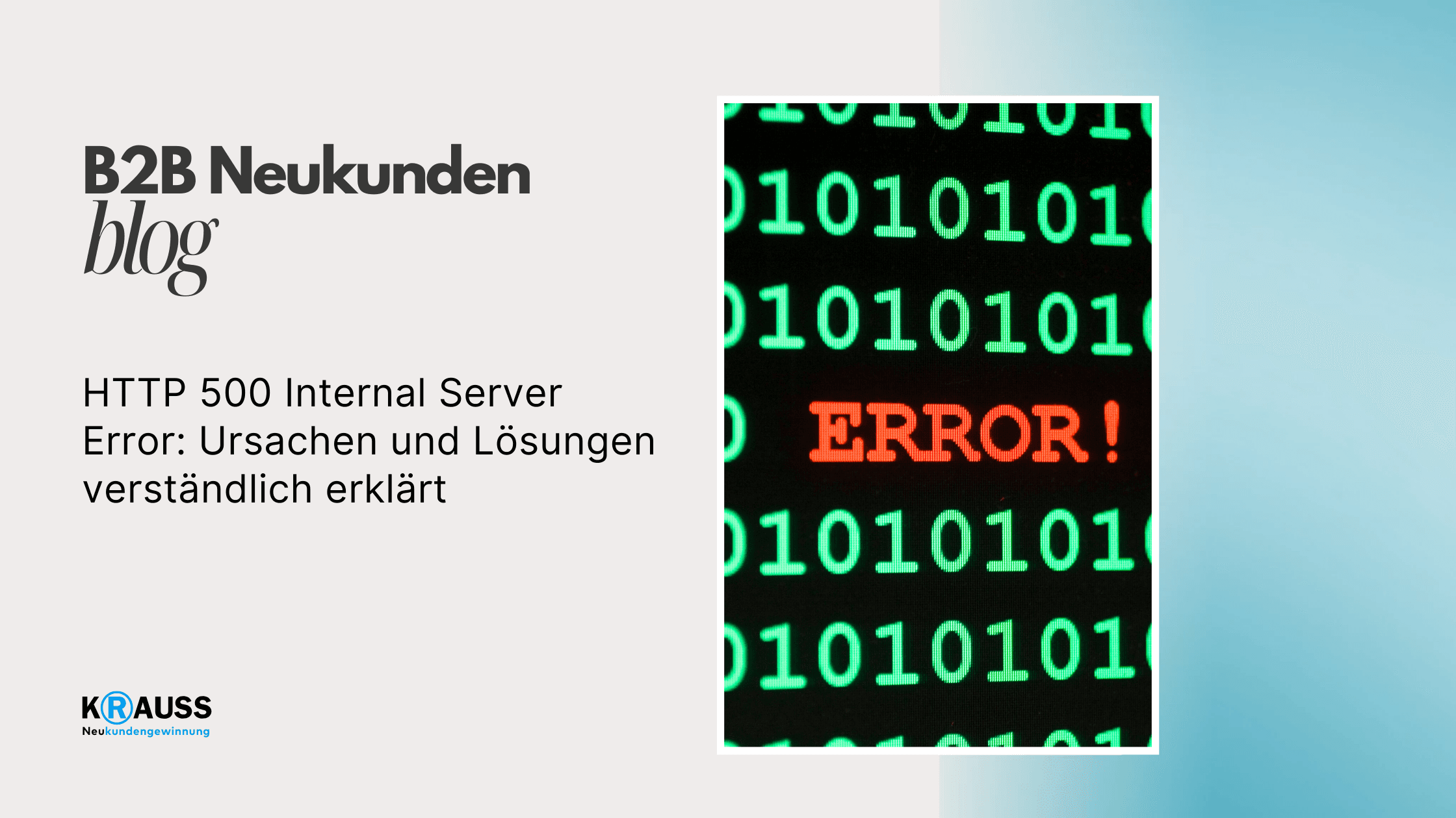 HTTP 500 Internal Server Error: Ursachen und Lösungen verständlich erklärt