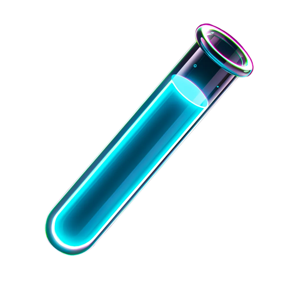 A realistic test tube icon