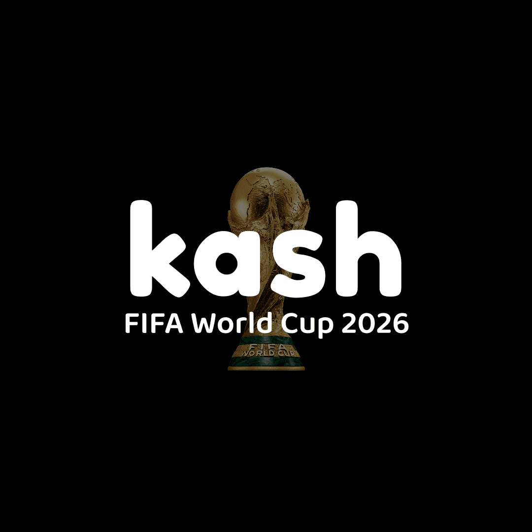 Kash FIFA World Cup 2026 logo, highlighting the road to qualification and high-stakes UEFA playoff narratives